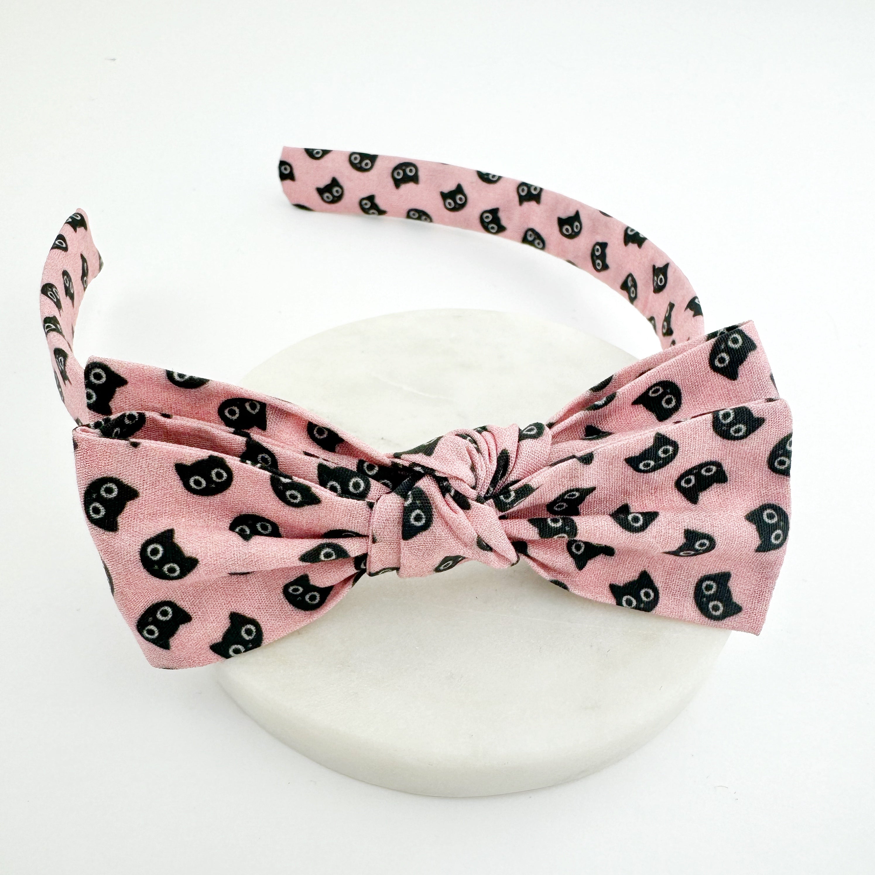 Paris Bow Headband - Black Cats