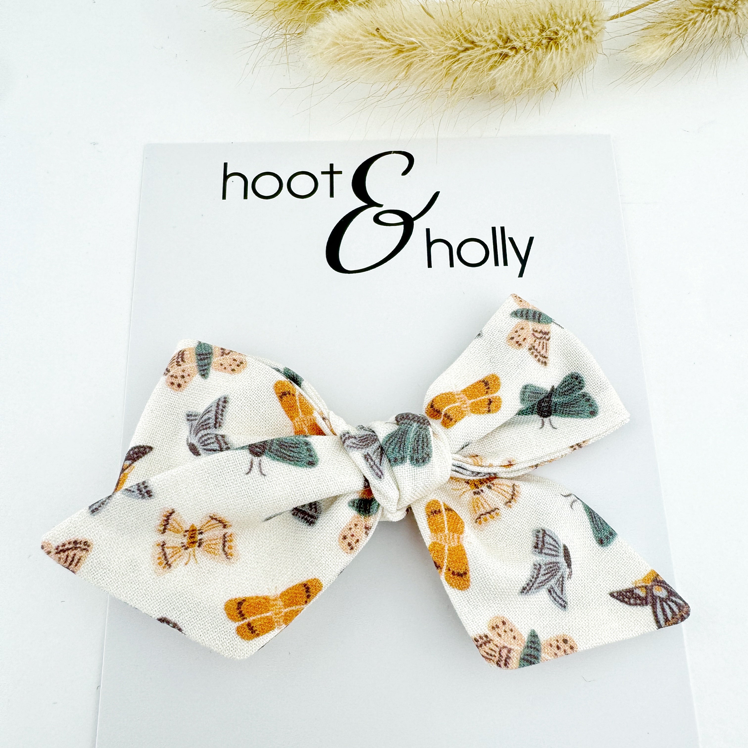 butterfly pattern hand tied hair bow girls hair bow