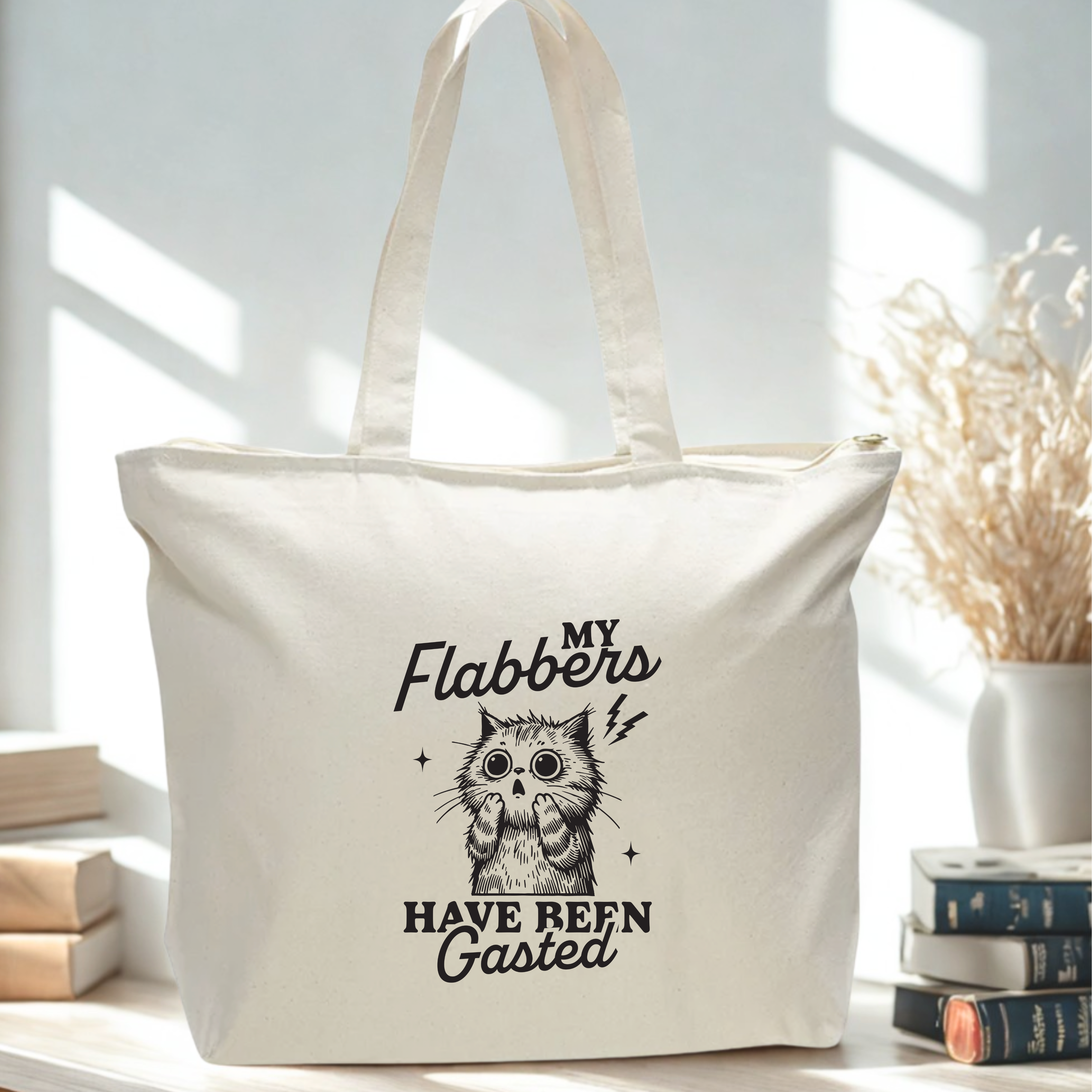 Flabbers Gasted - Oversized Zippered Tote Bag