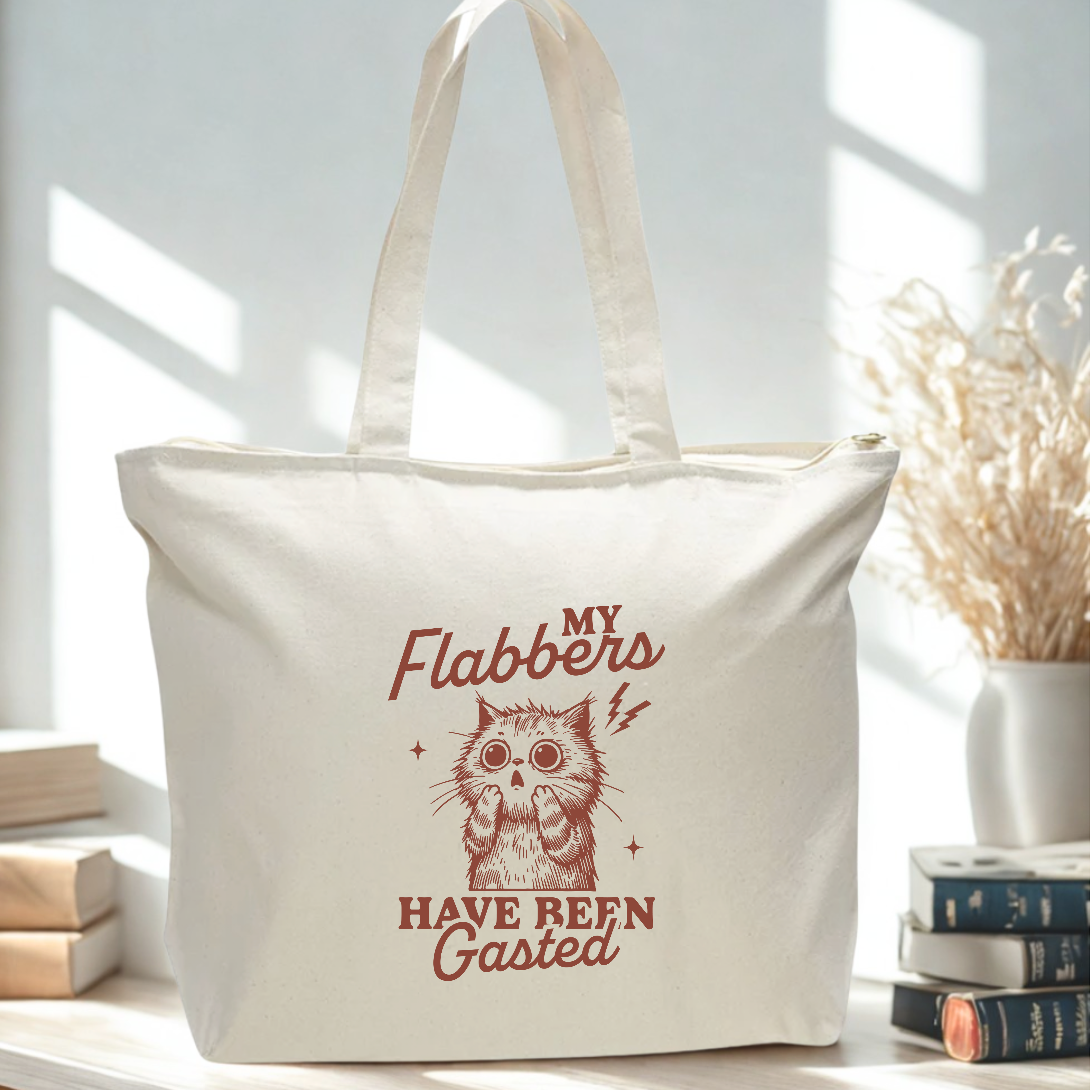 Flabbers Gasted - Oversized Zippered Tote Bag