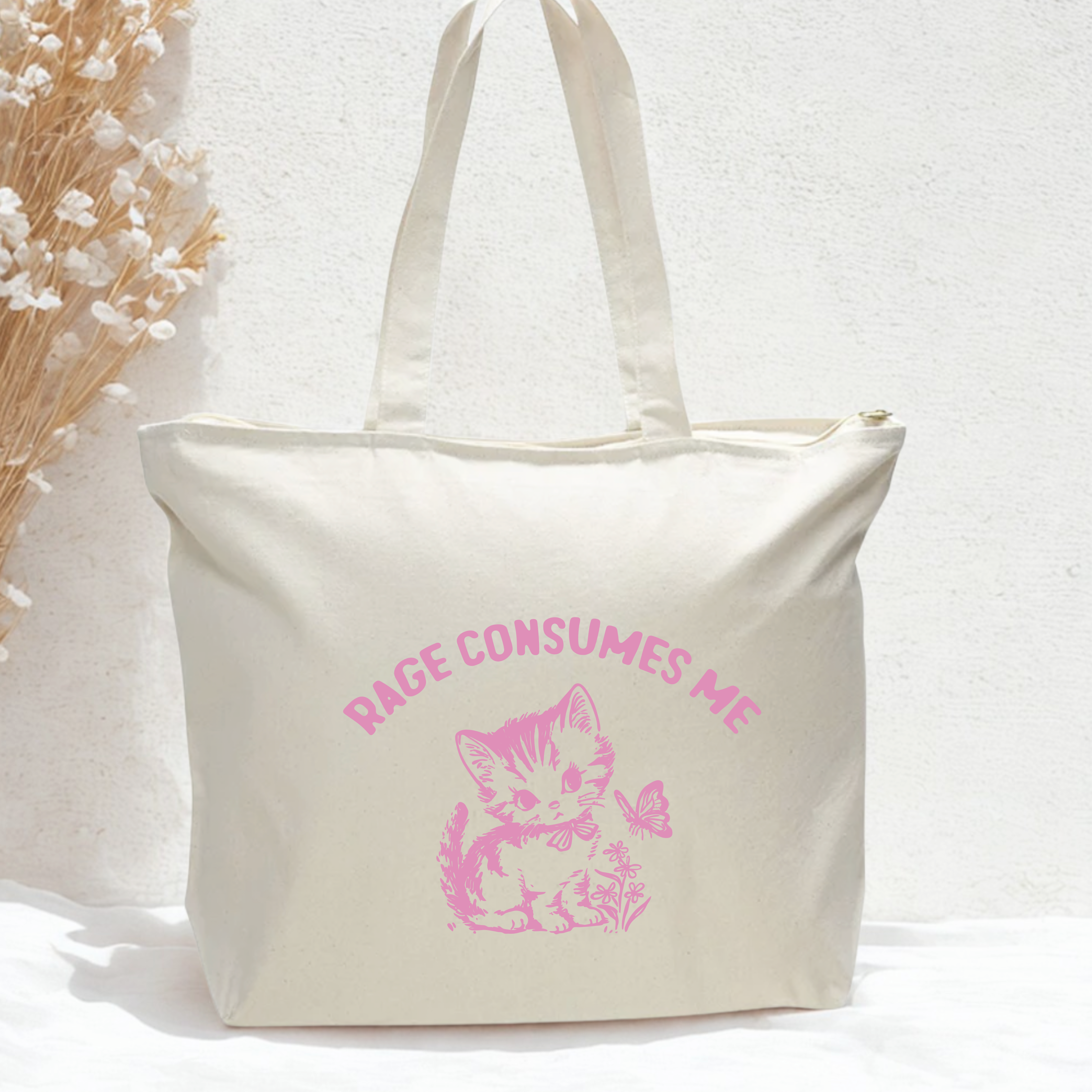 Rage Consumes - Oversized Zippered Tote Bag