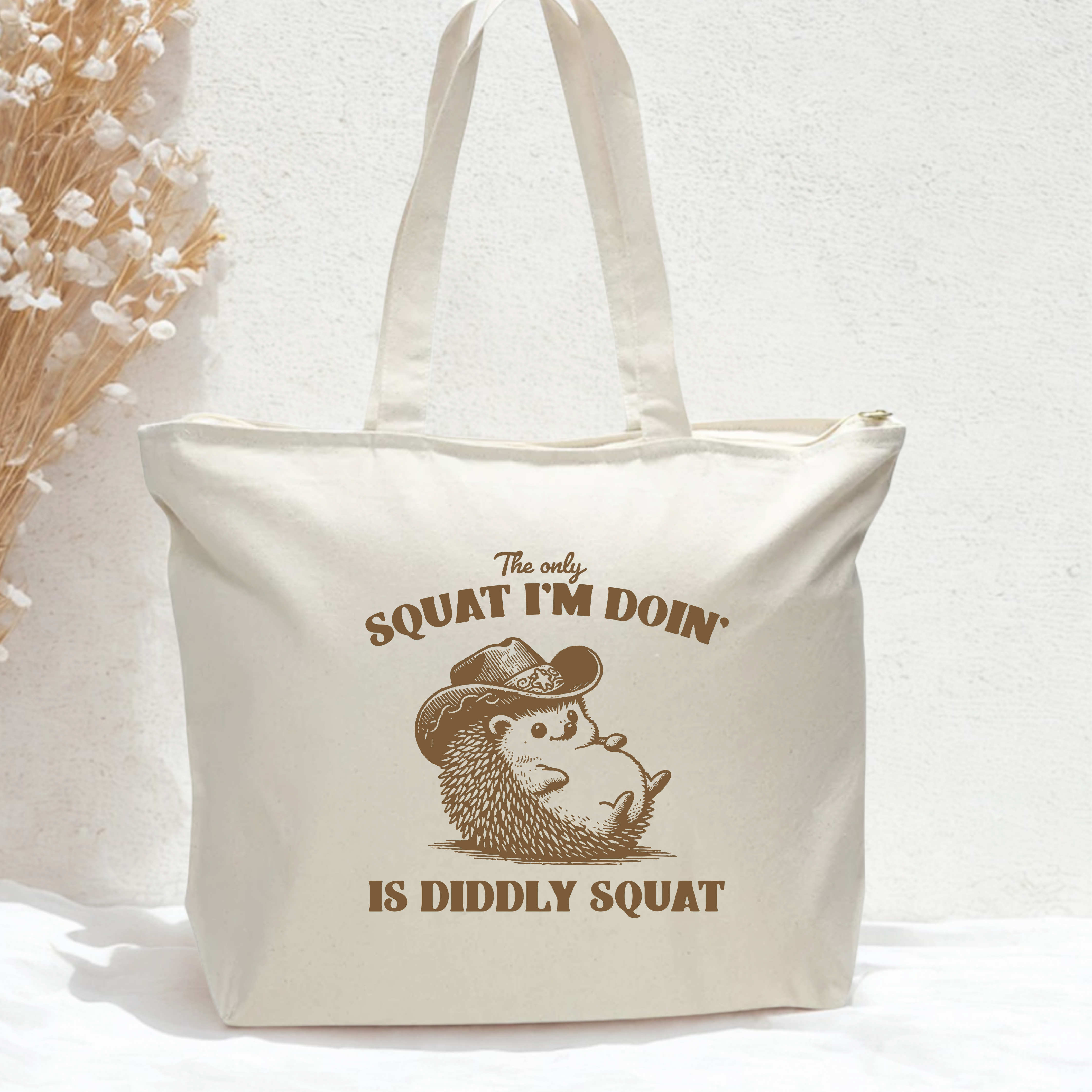 Diddly Squat - Oversized Zippered Tote Bag