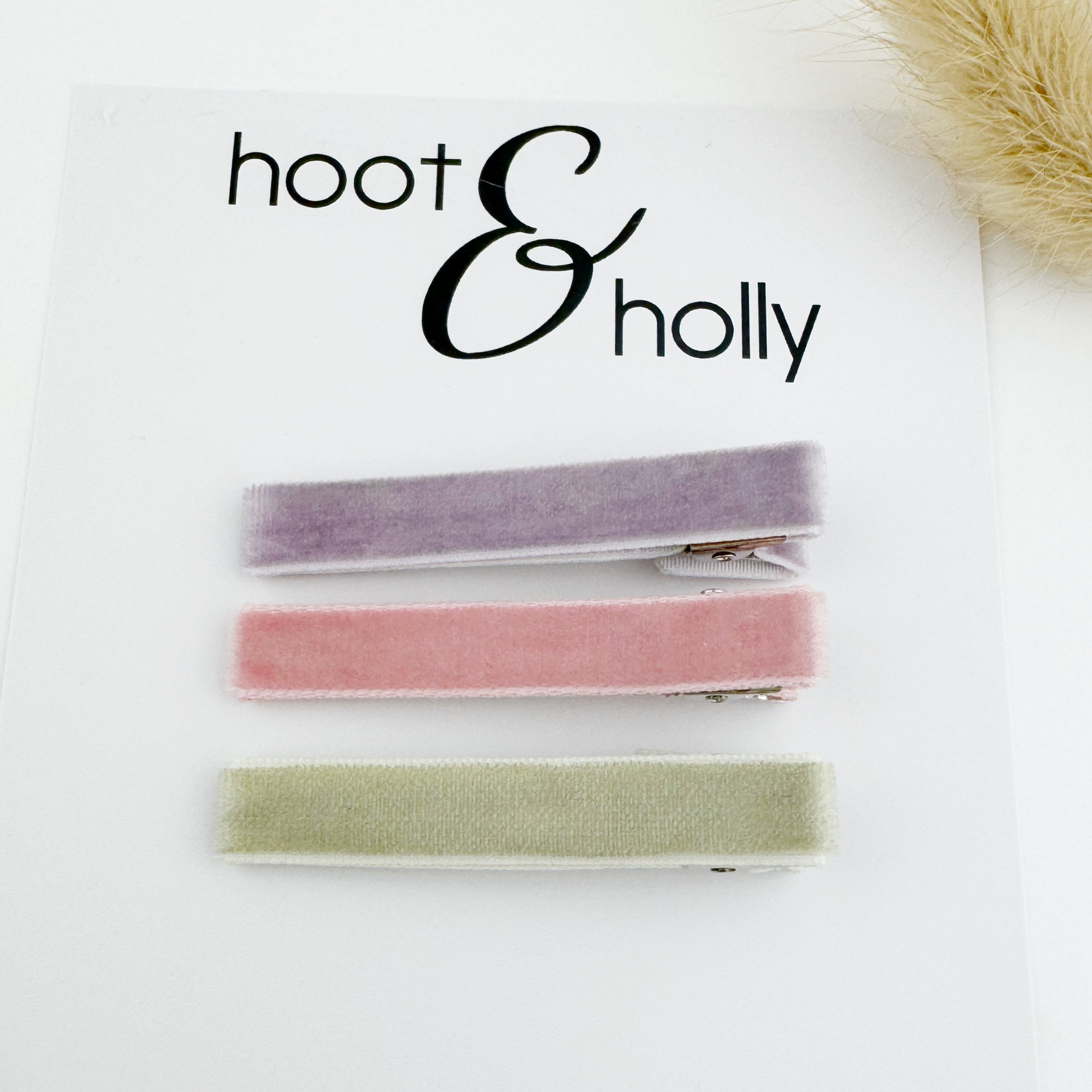 Long Bar Clips - Set of 3 - Pretty Velvets
