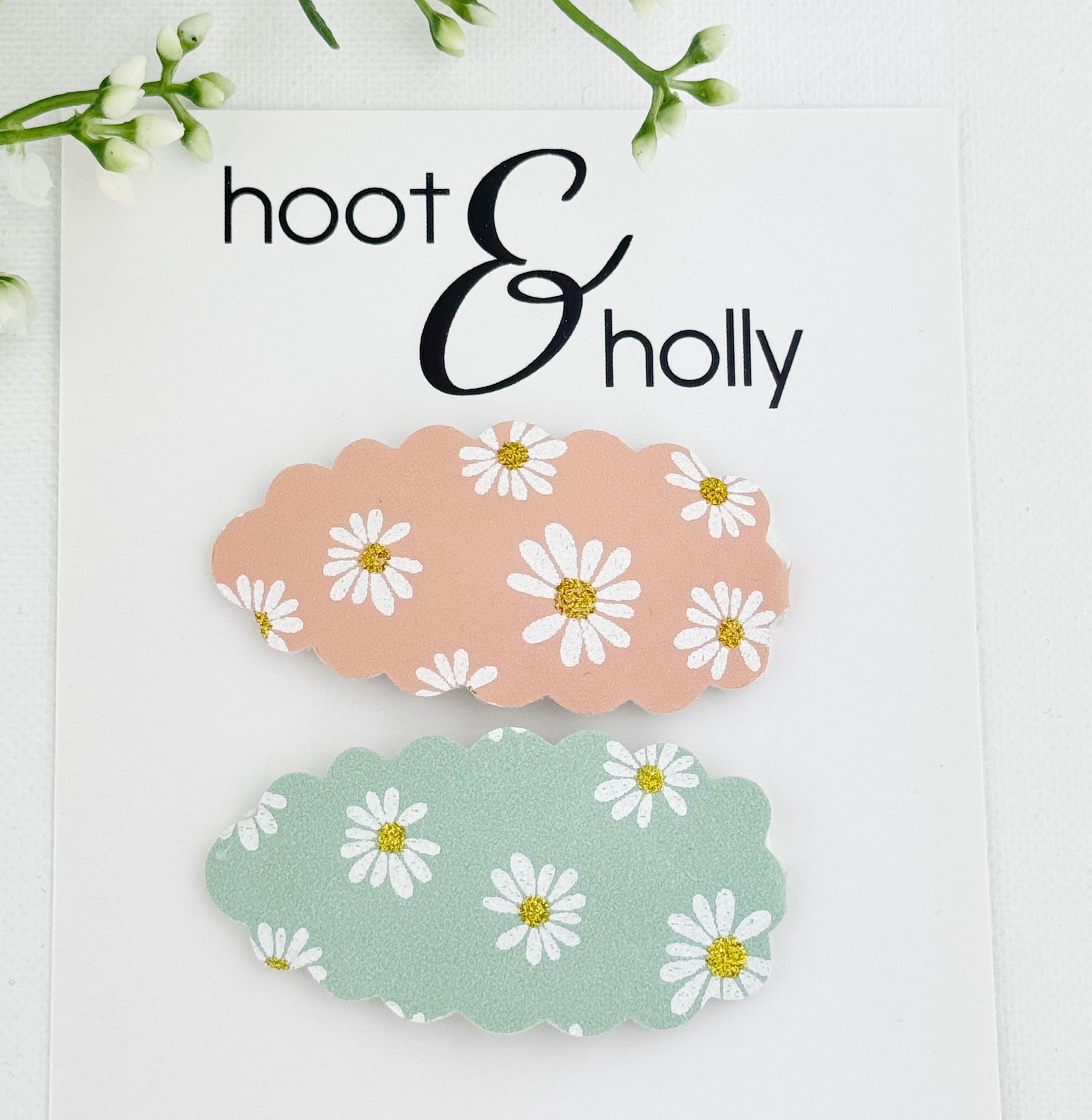 LARGE Snap Clips - Spring Daisies