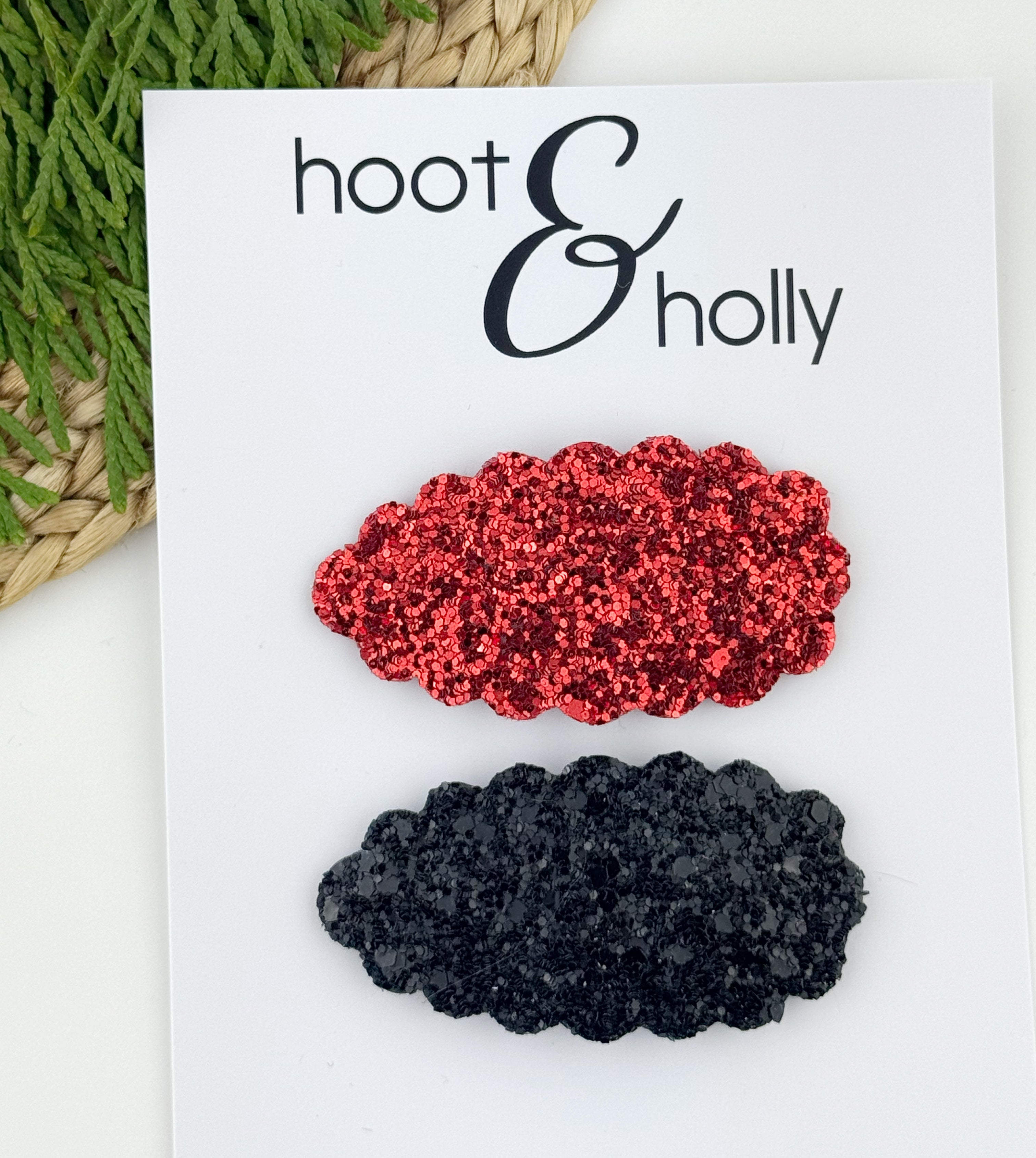 LARGE Snap Clips - Holiday Glitter