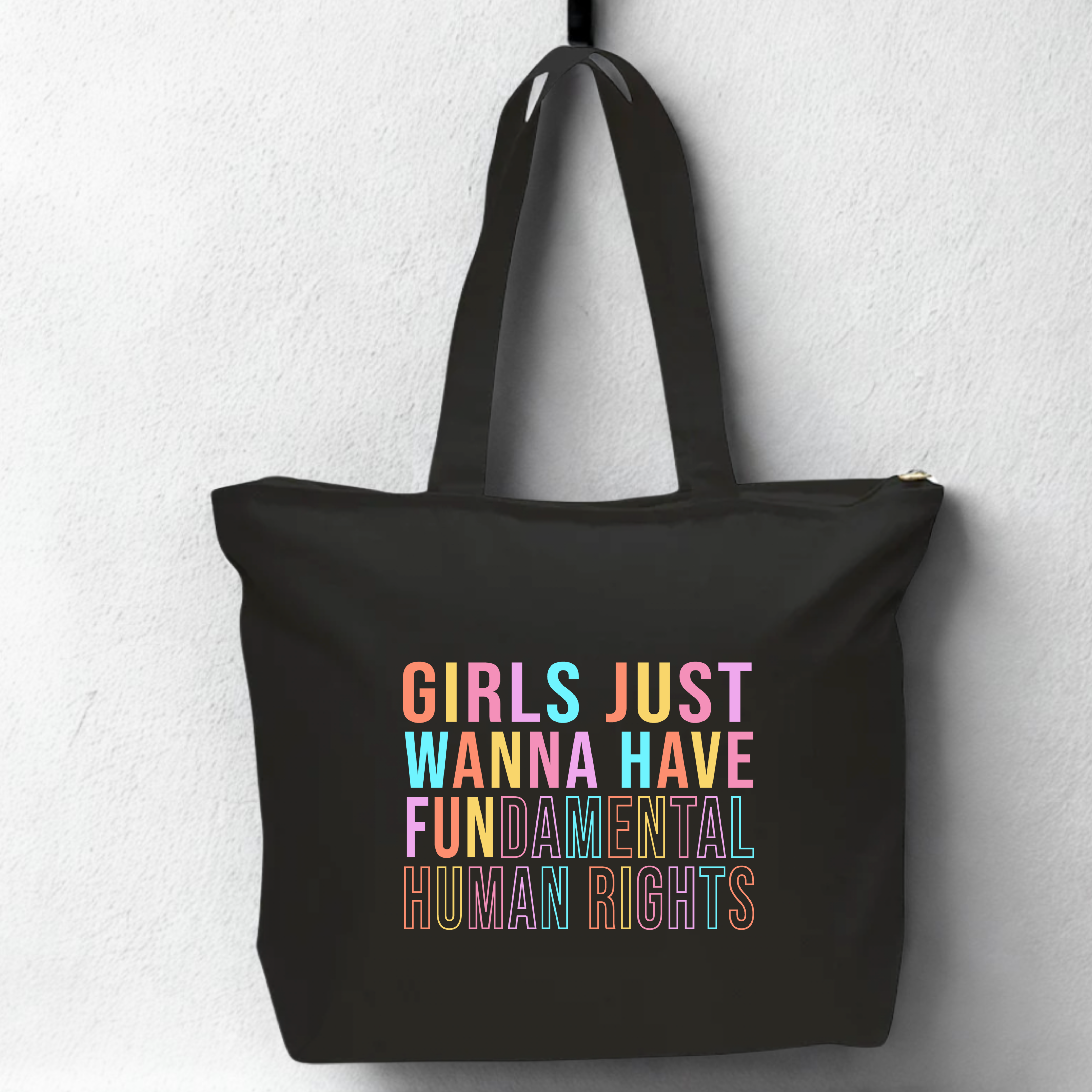 Girls Rights - Oversized Zippered Tote Bag