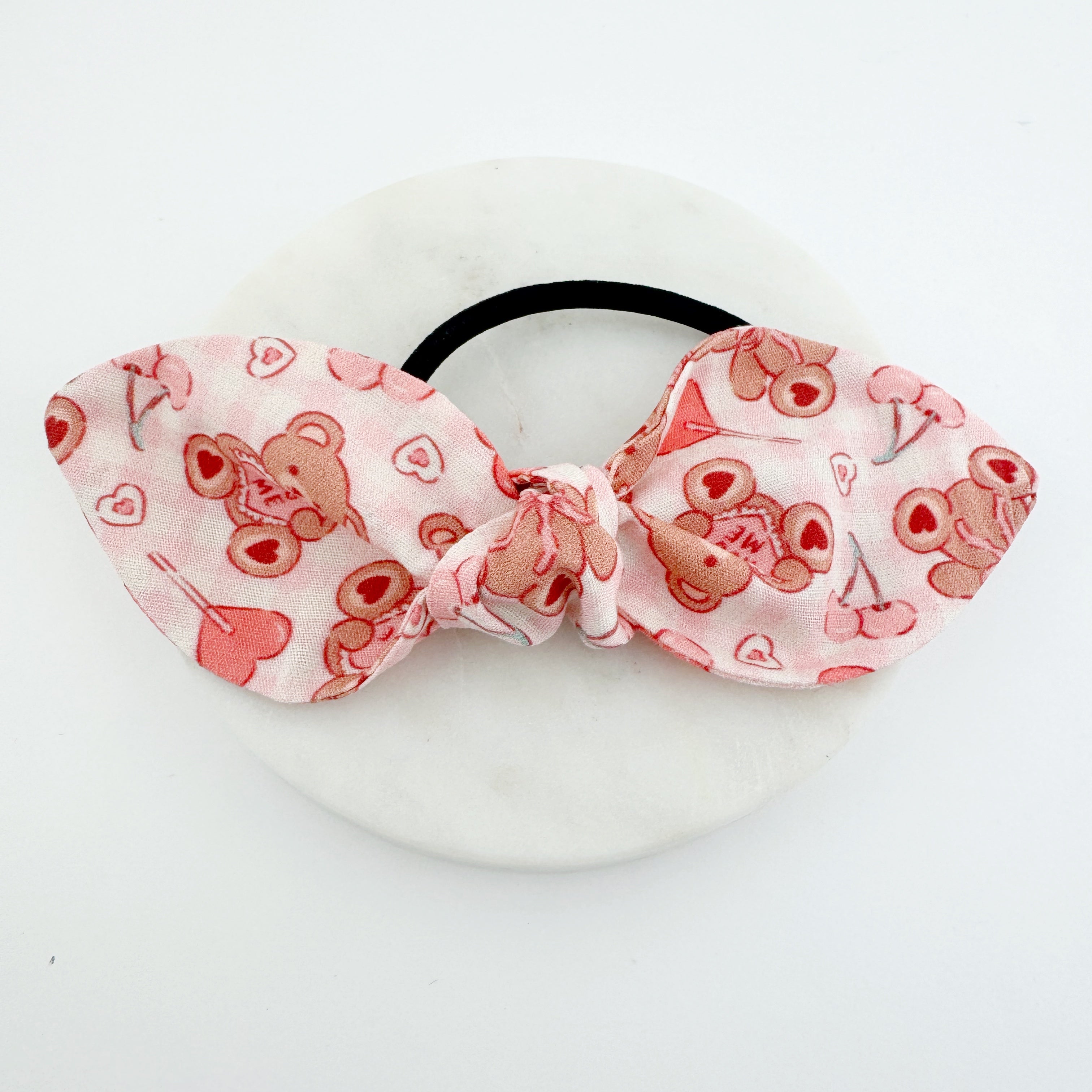 Ponytail Knot Bow - Teddy Bears