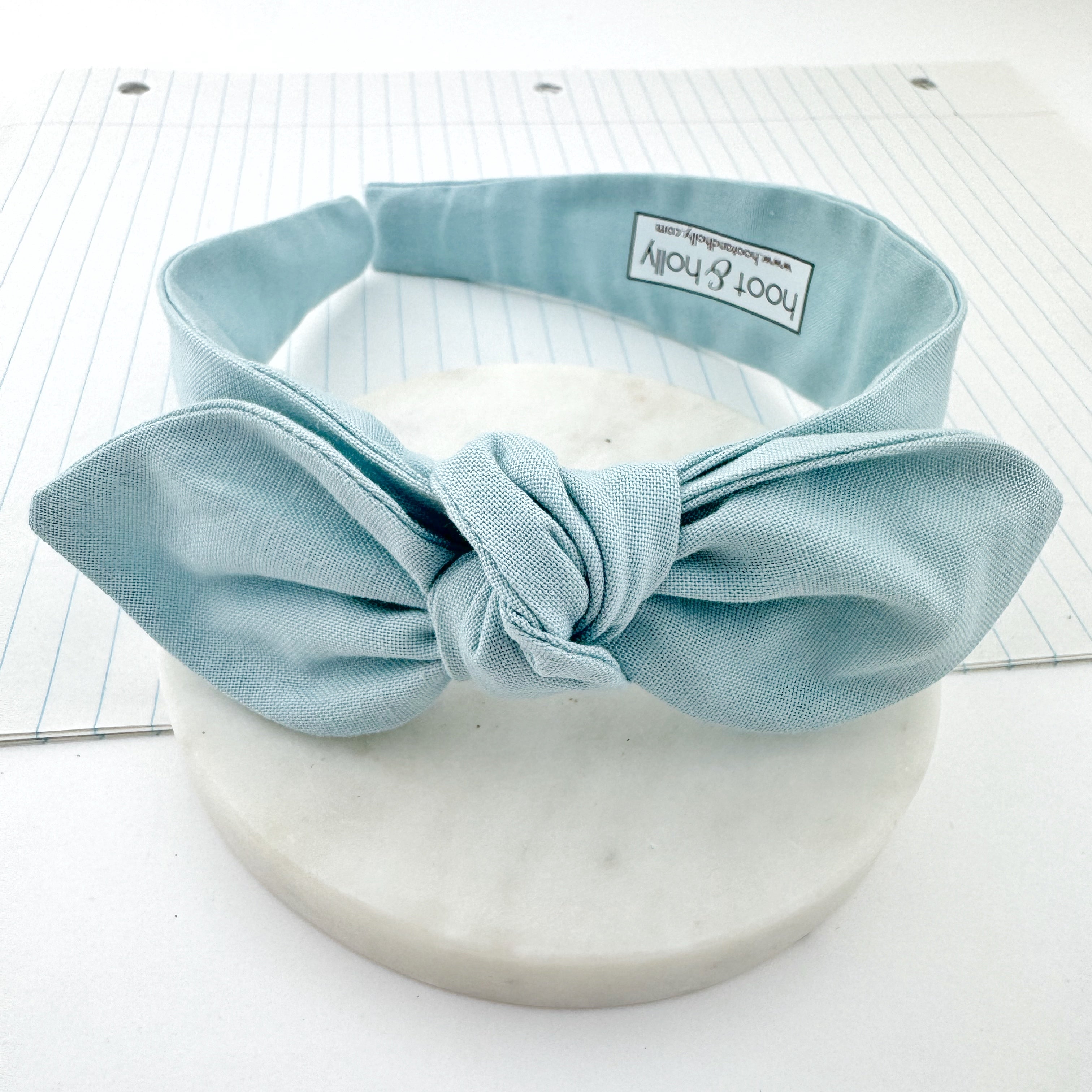 Knot Bow Headband - Muted Blue