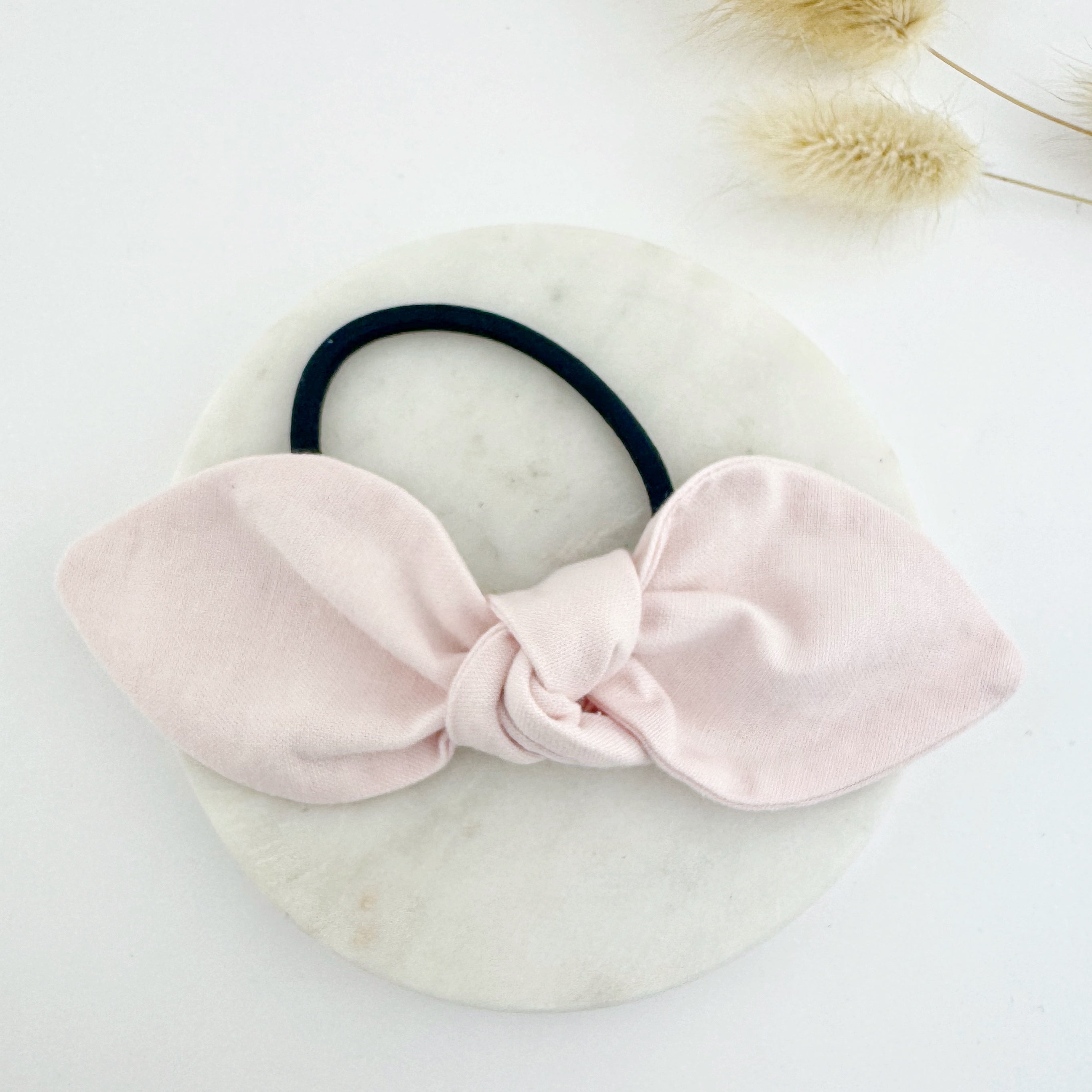 Ponytail Knot Bow - Petal Pink