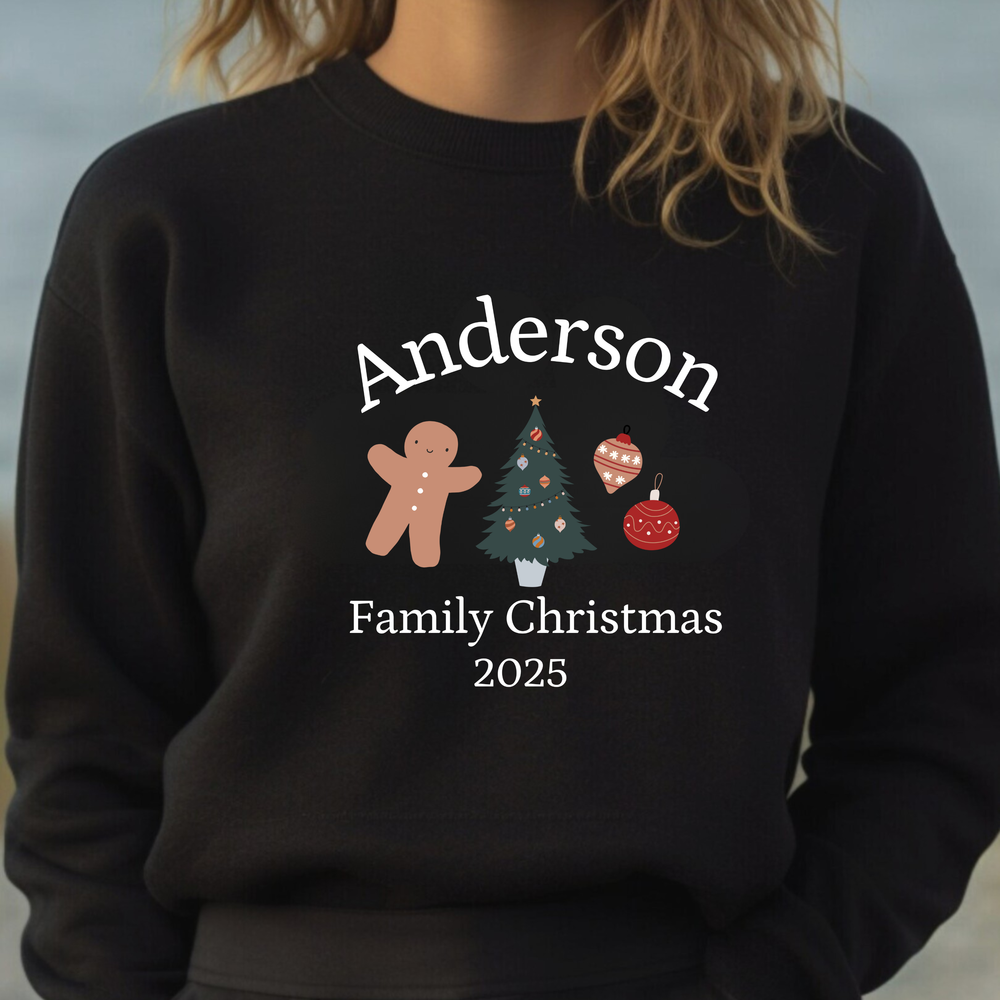 Personalized LAST NAME - Classic Christmas - Sweatshirt - ADULT