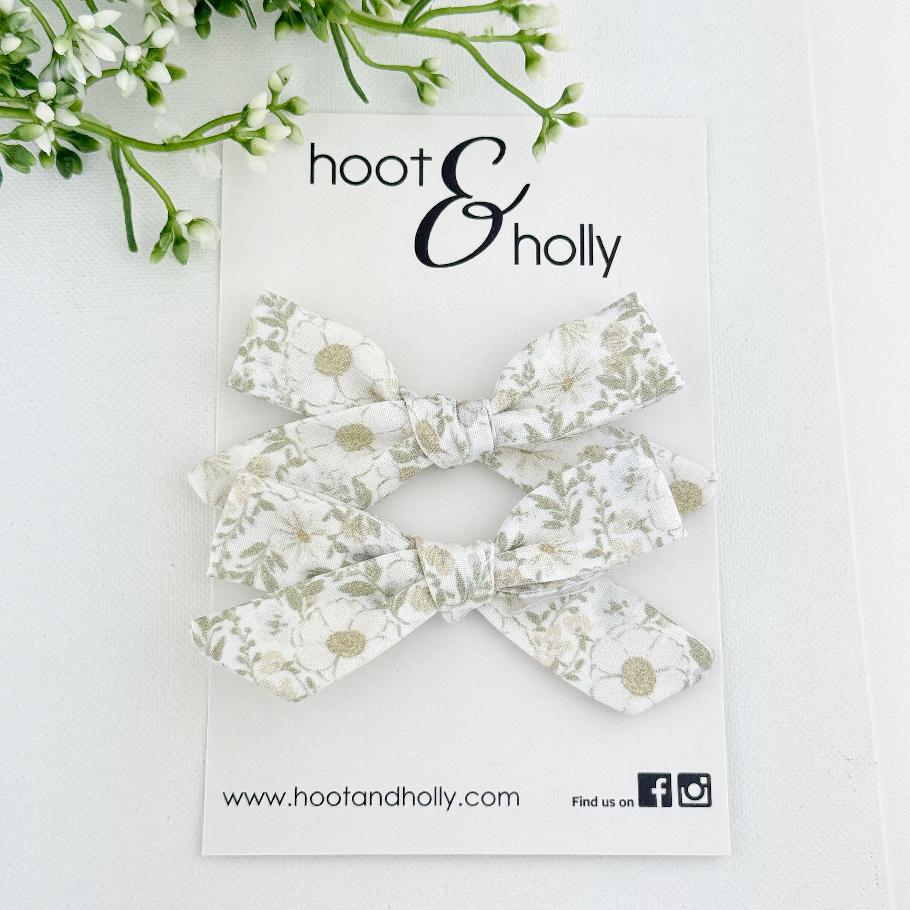 Sydney Bow - Pigtail Set - Muted Pansies