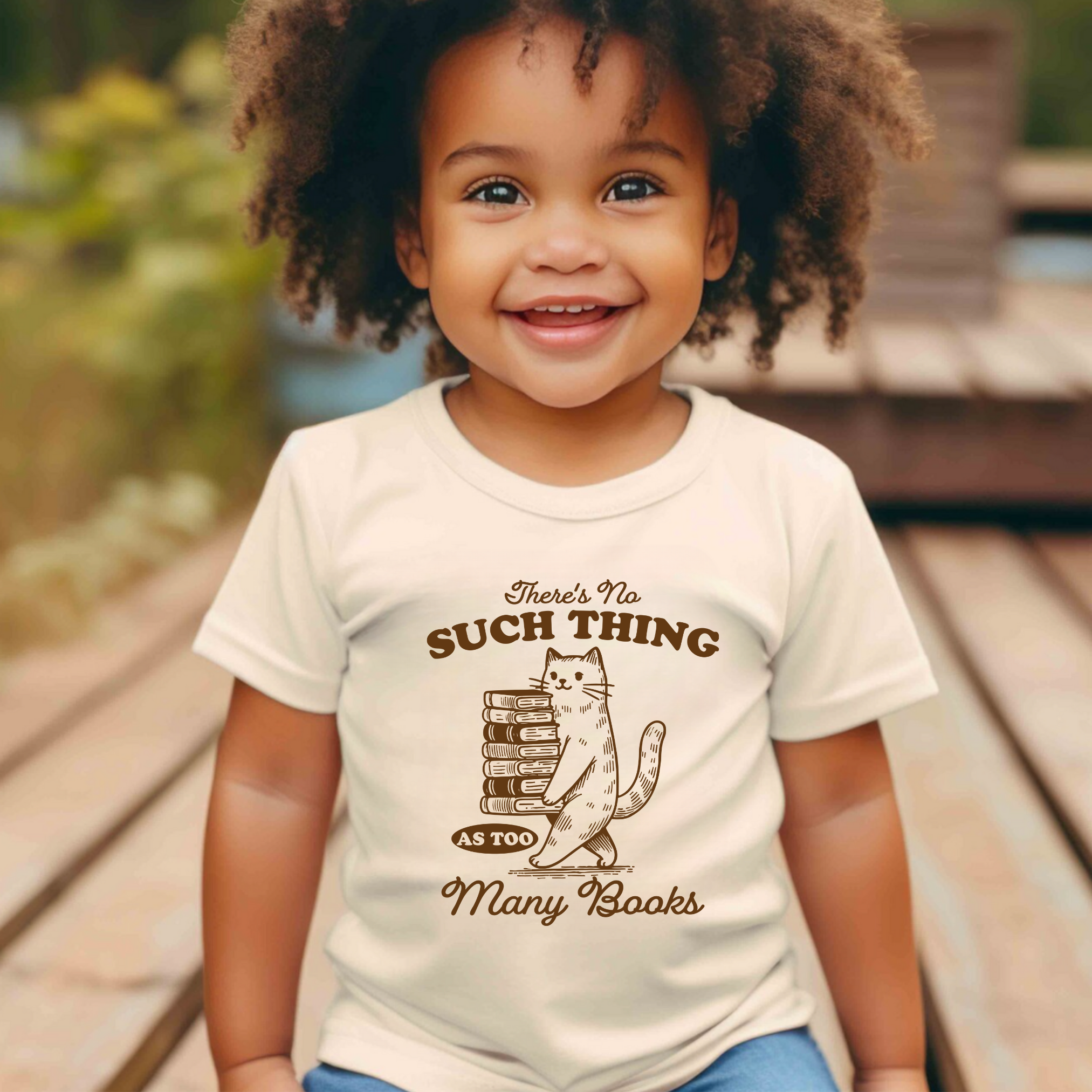 Too Many Books - T-Shirt - Toddler to Youth (3 colour options)