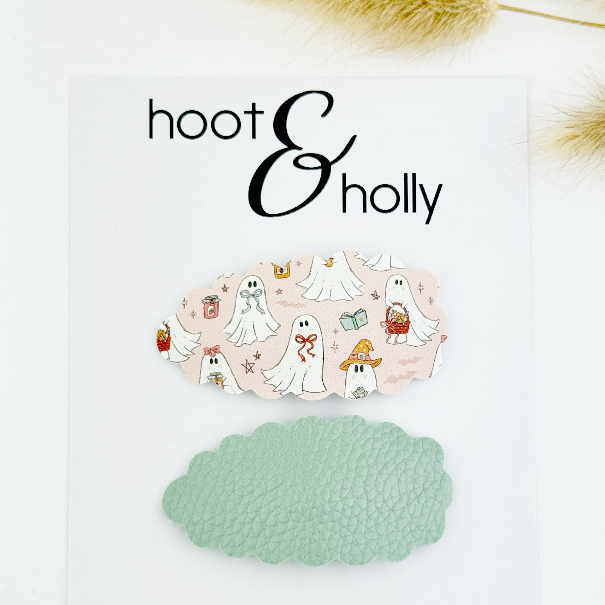 LARGE Snap Clips - Boho Ghosts