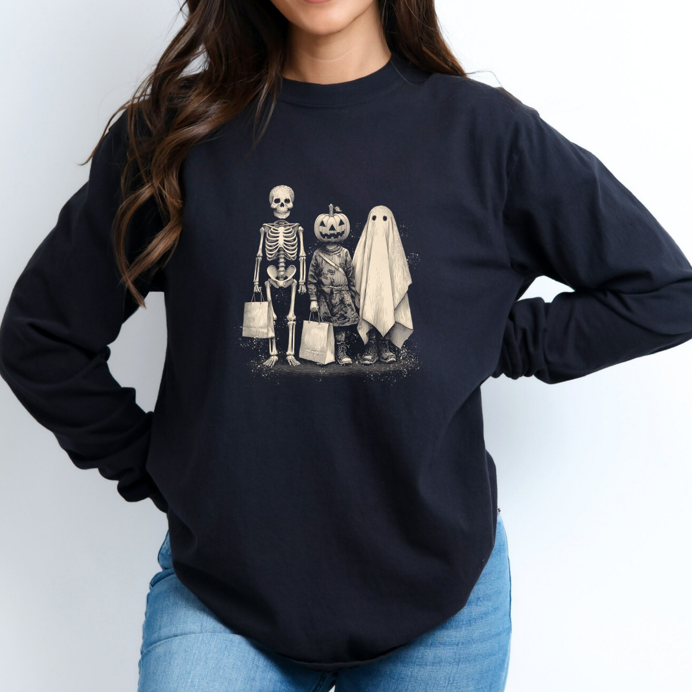 Spooky Trick or Treaters - Long Sleeve T-Shirt - Adult