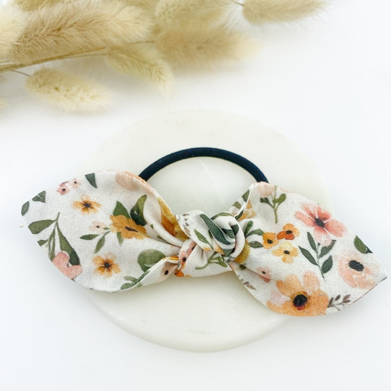 Ponytail Knot Bow - Sunset Floral