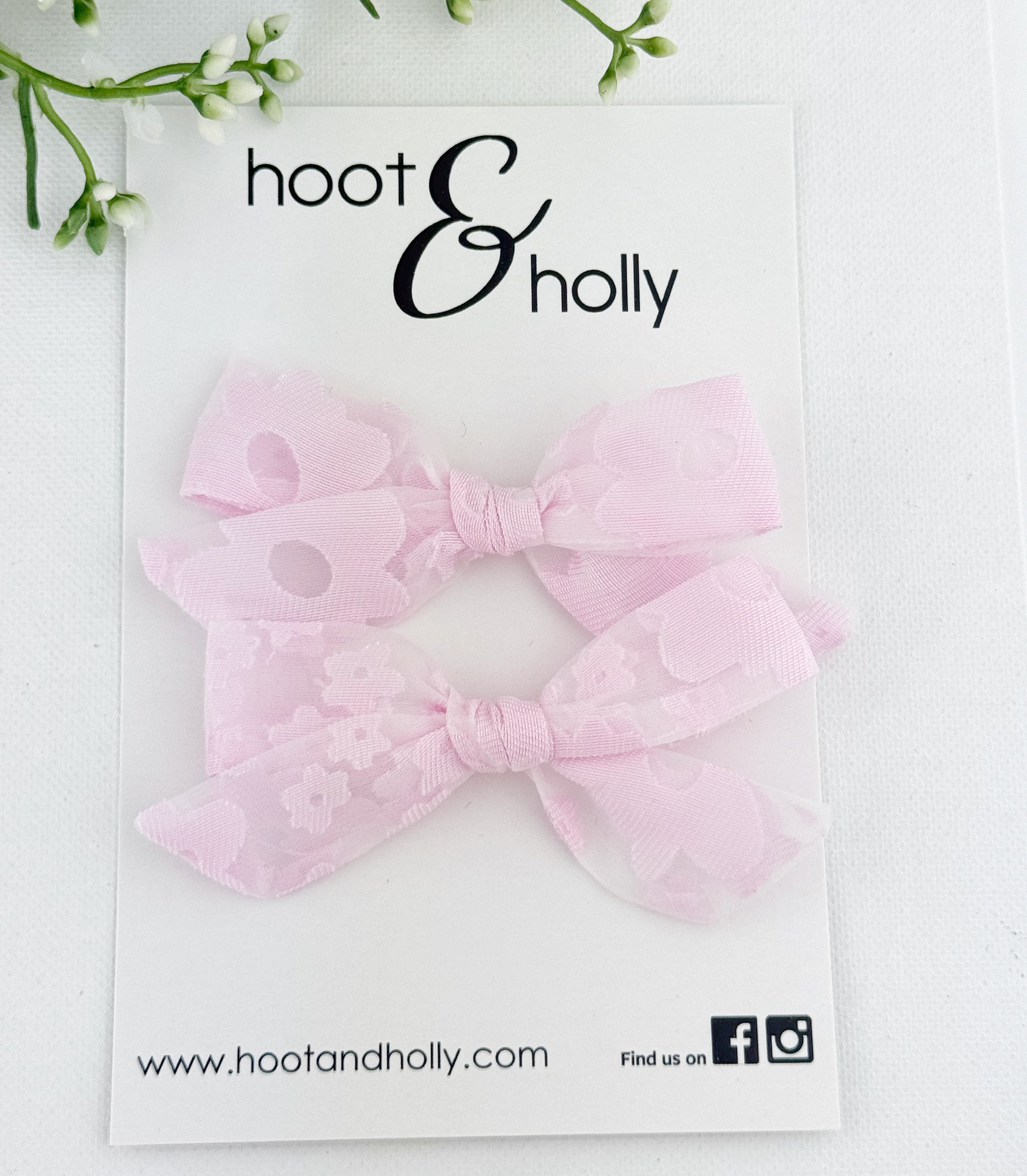 Sydney Bow - Pigtail Set - Pink Daisies