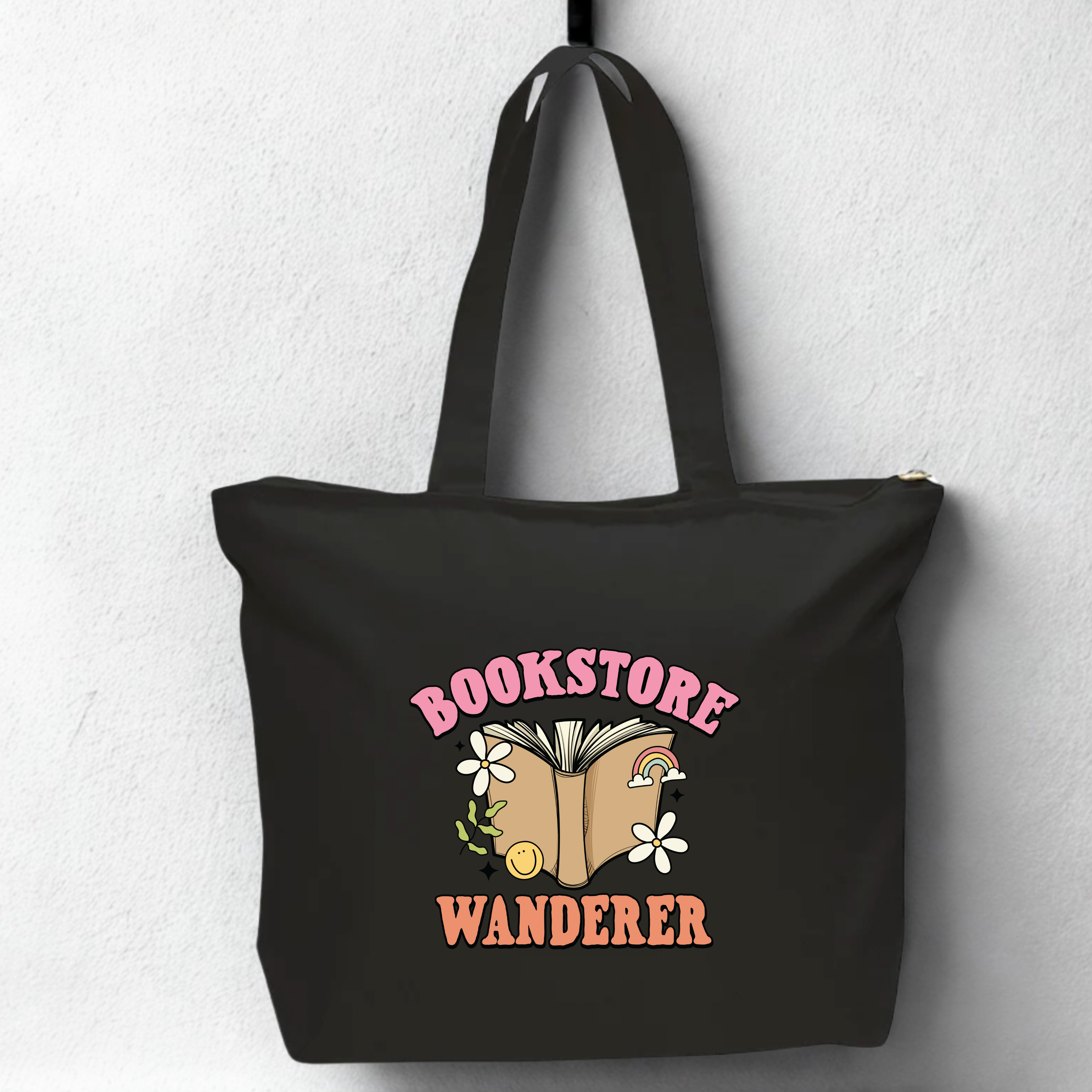 Bookstore Wanderer - Oversized Zippered Tote Bag