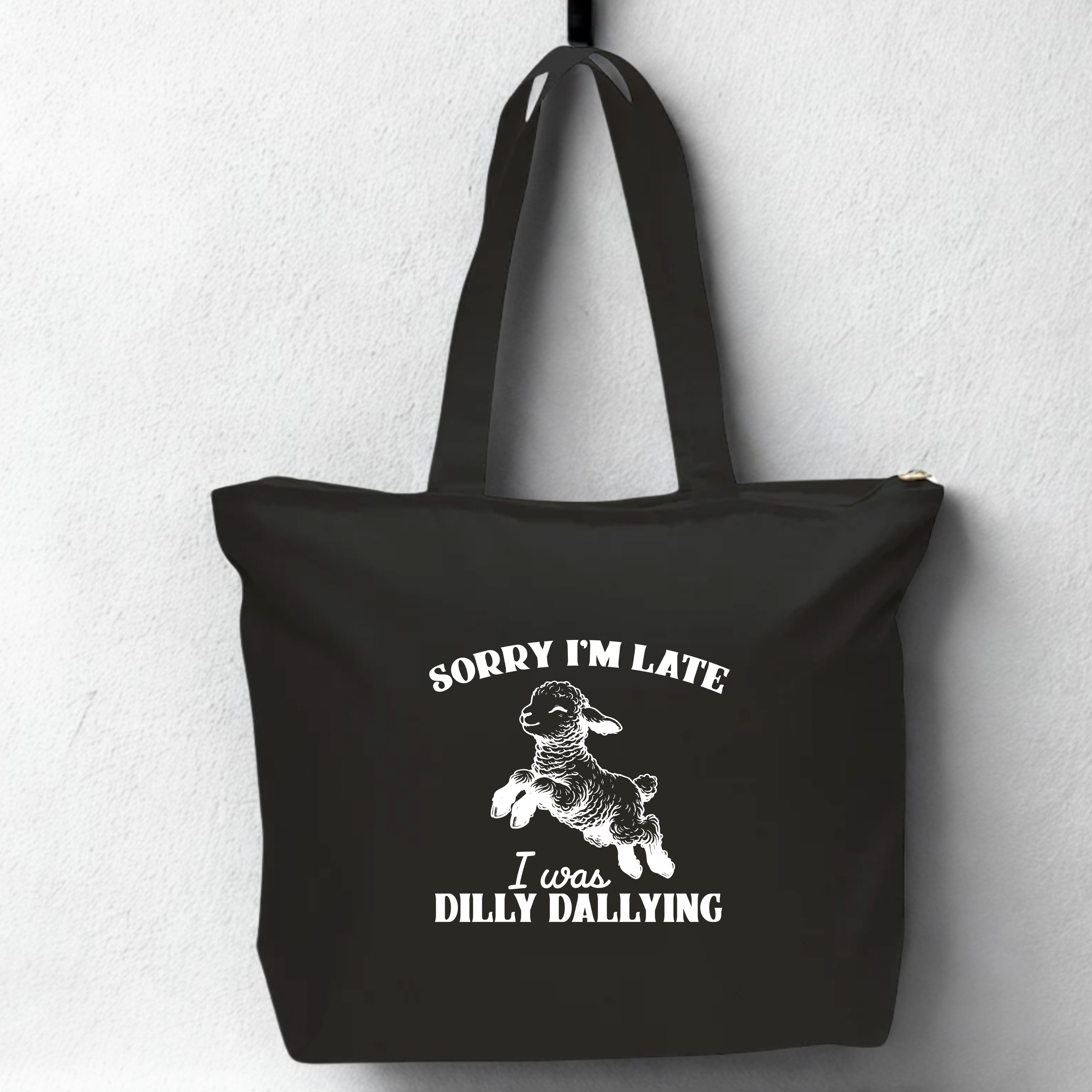 Dilly Dally - Oversized Zippered Tote Bag