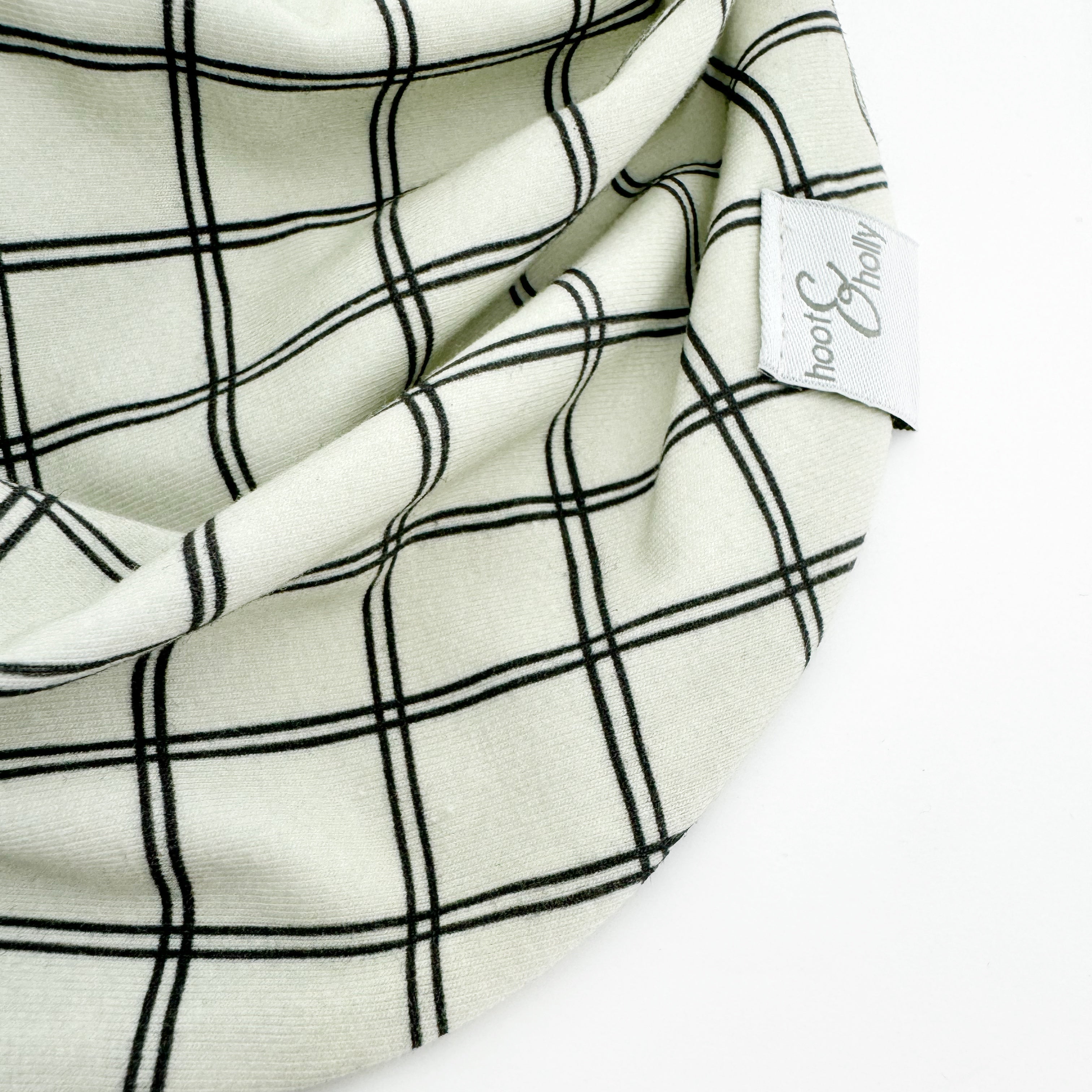 Drool Scarf - Black and Ivory Plaid