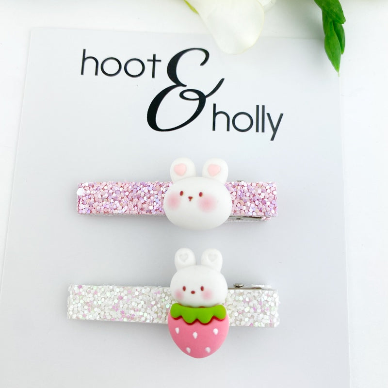 Long Bar Clips - Happy Bunny
