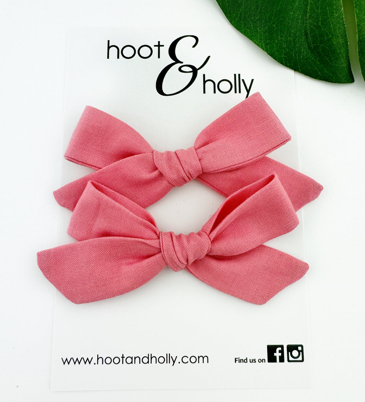 Sydney Bow - Pigtail Set - Melon Pink