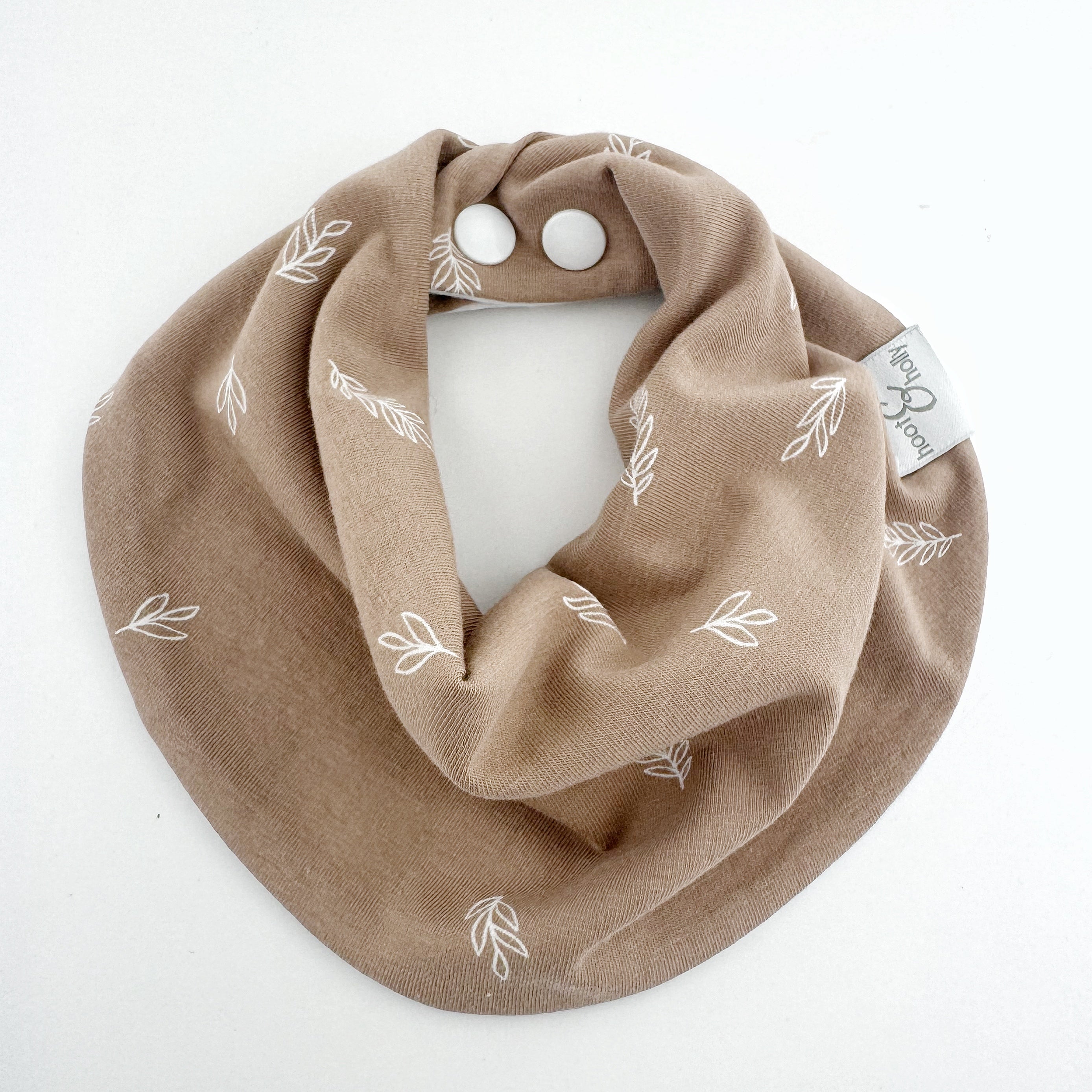 Drool Scarf - Leaves on Tan