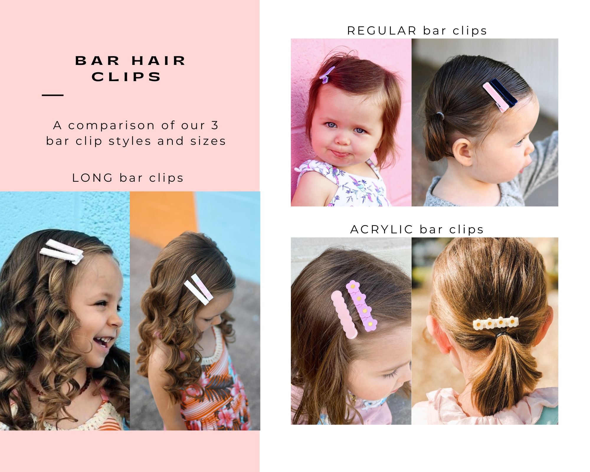 Long Bar Clips - Glitter Stars