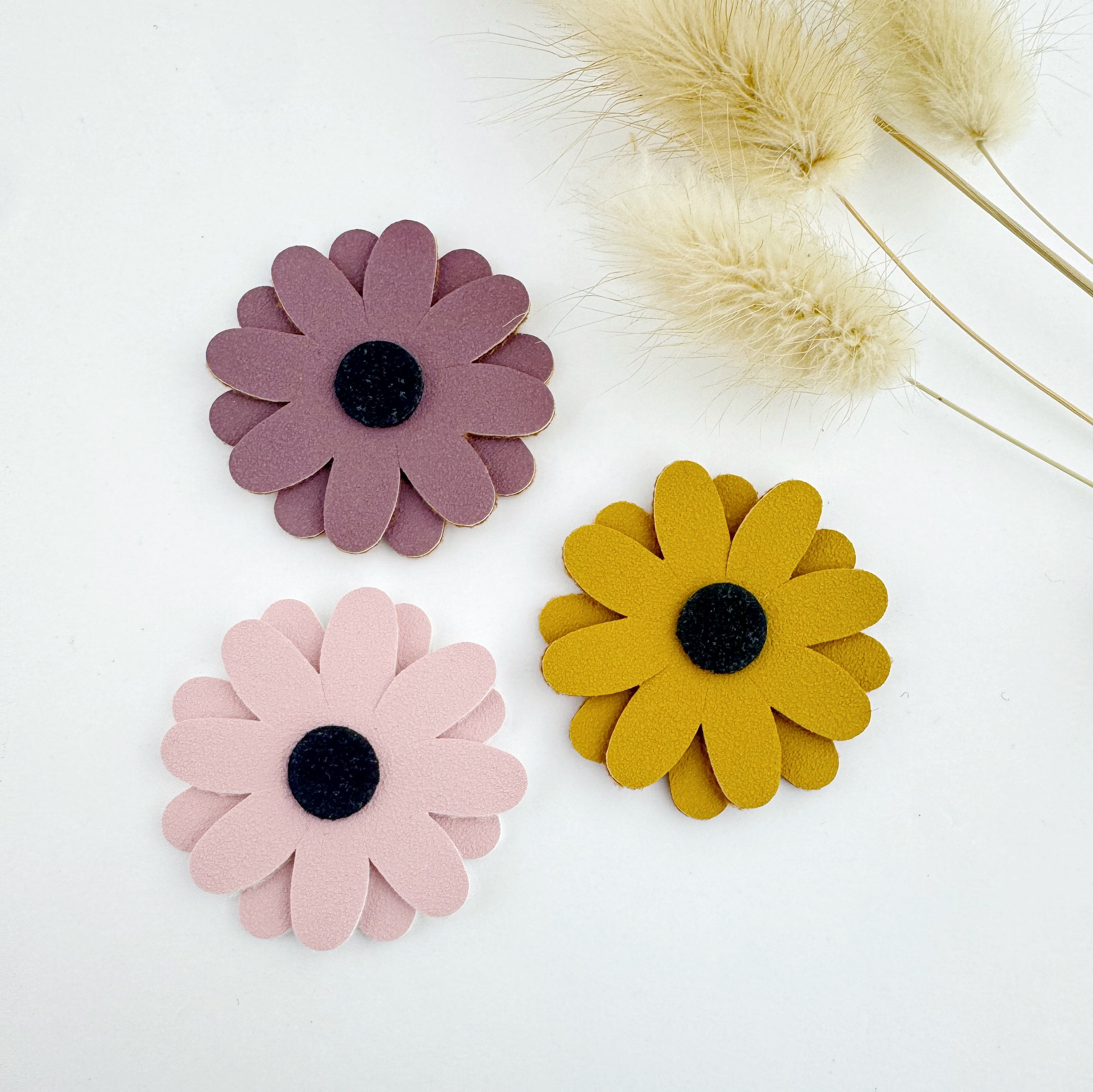 Daisy Flower Clips - Fall Suedes