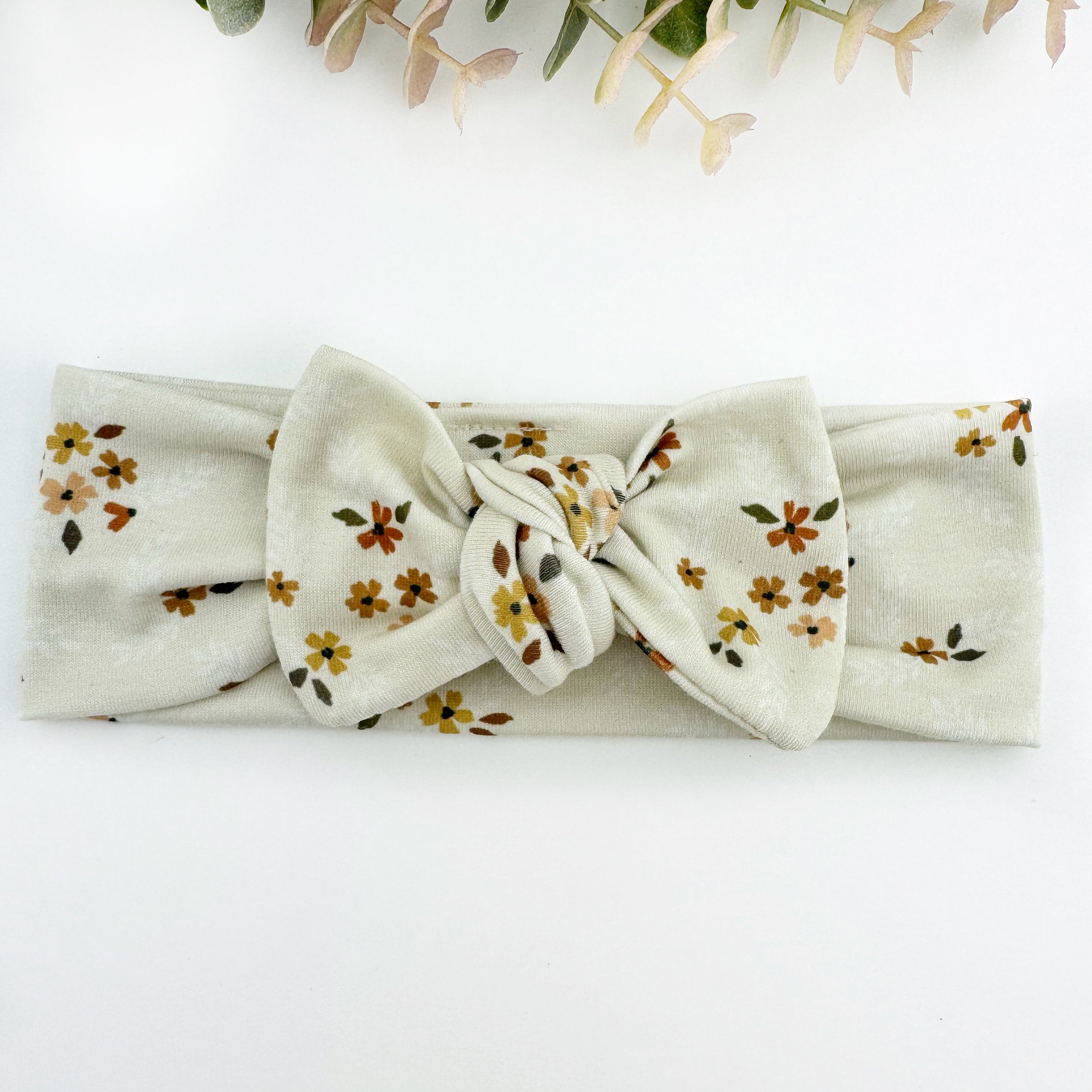 Top Knot Headband - Dainty Autumn Floral - NEWBORN TO ADULT