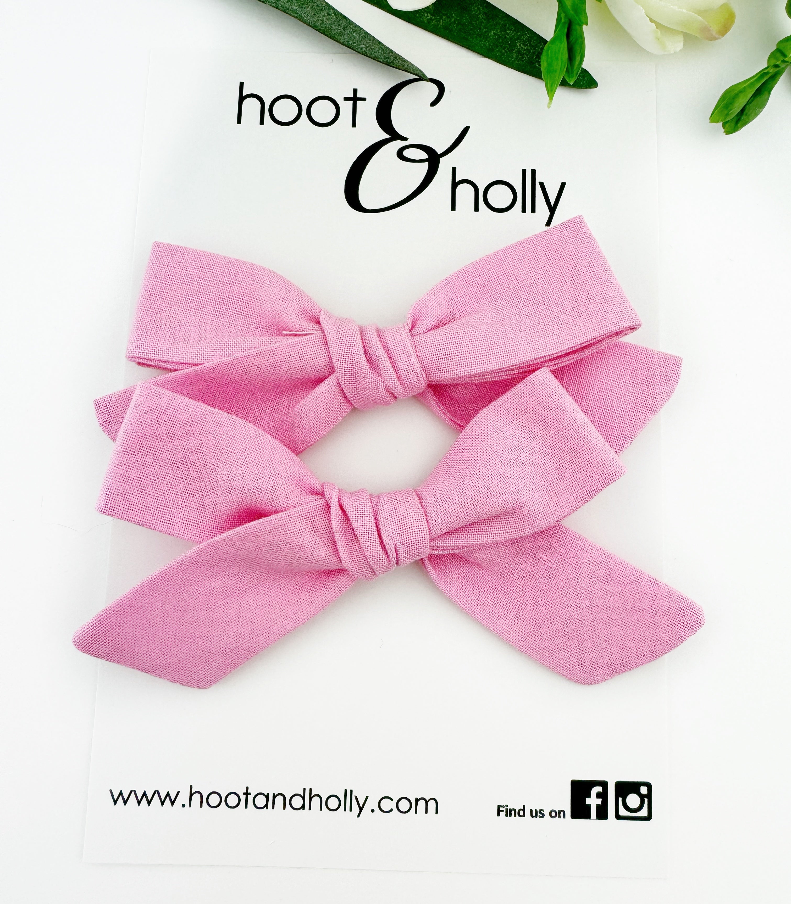 Sydney Bow - Pigtail Set - Carnation Pink
