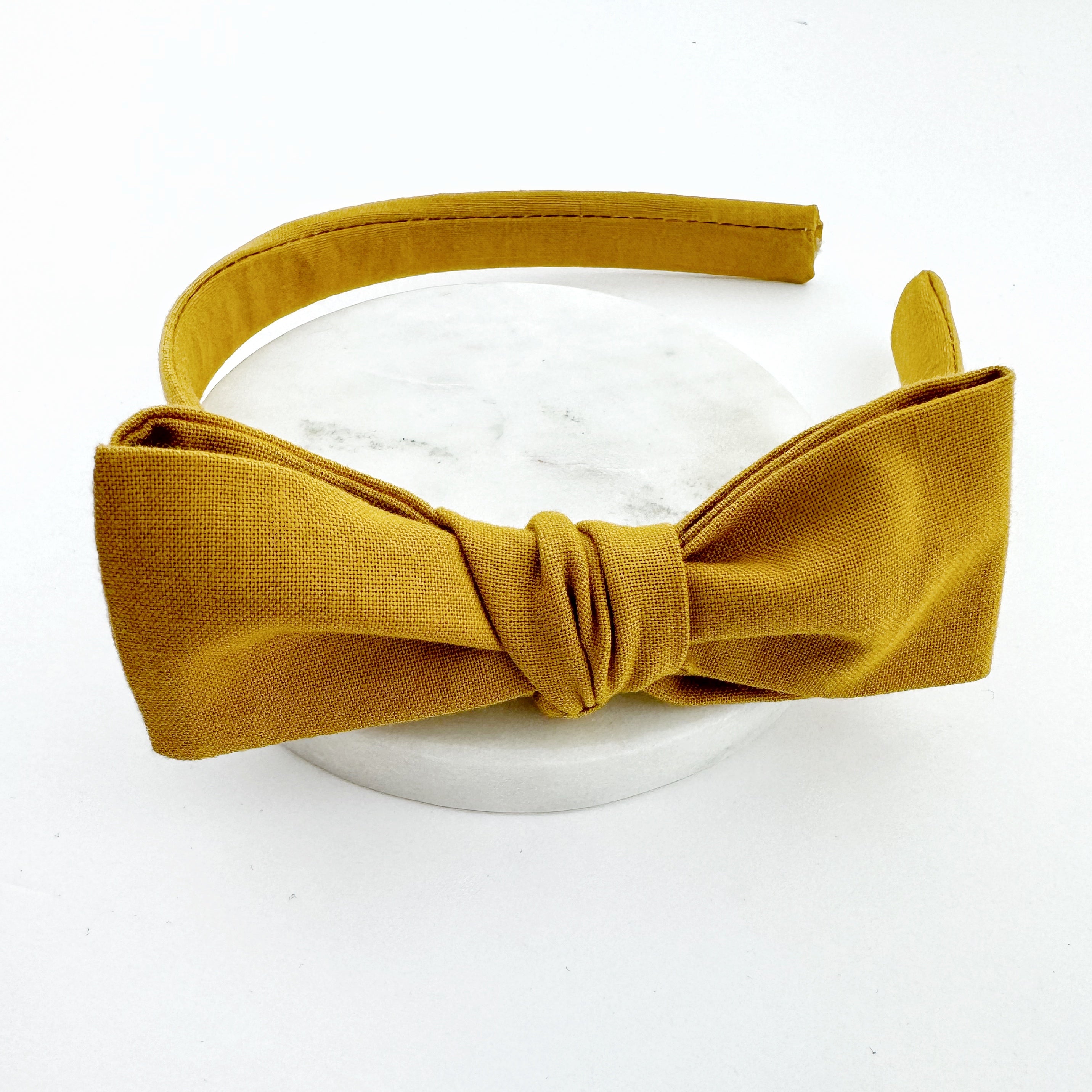 Paris Bow Headband - Mustard Yellow