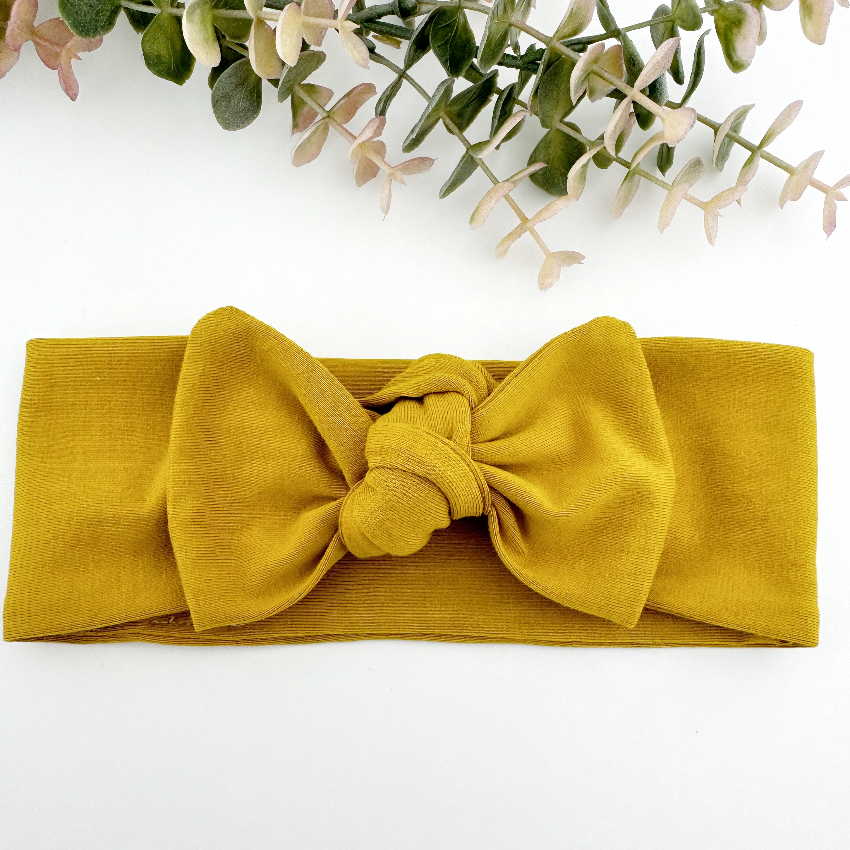 Top Knot Headband -  Mustard Yellow