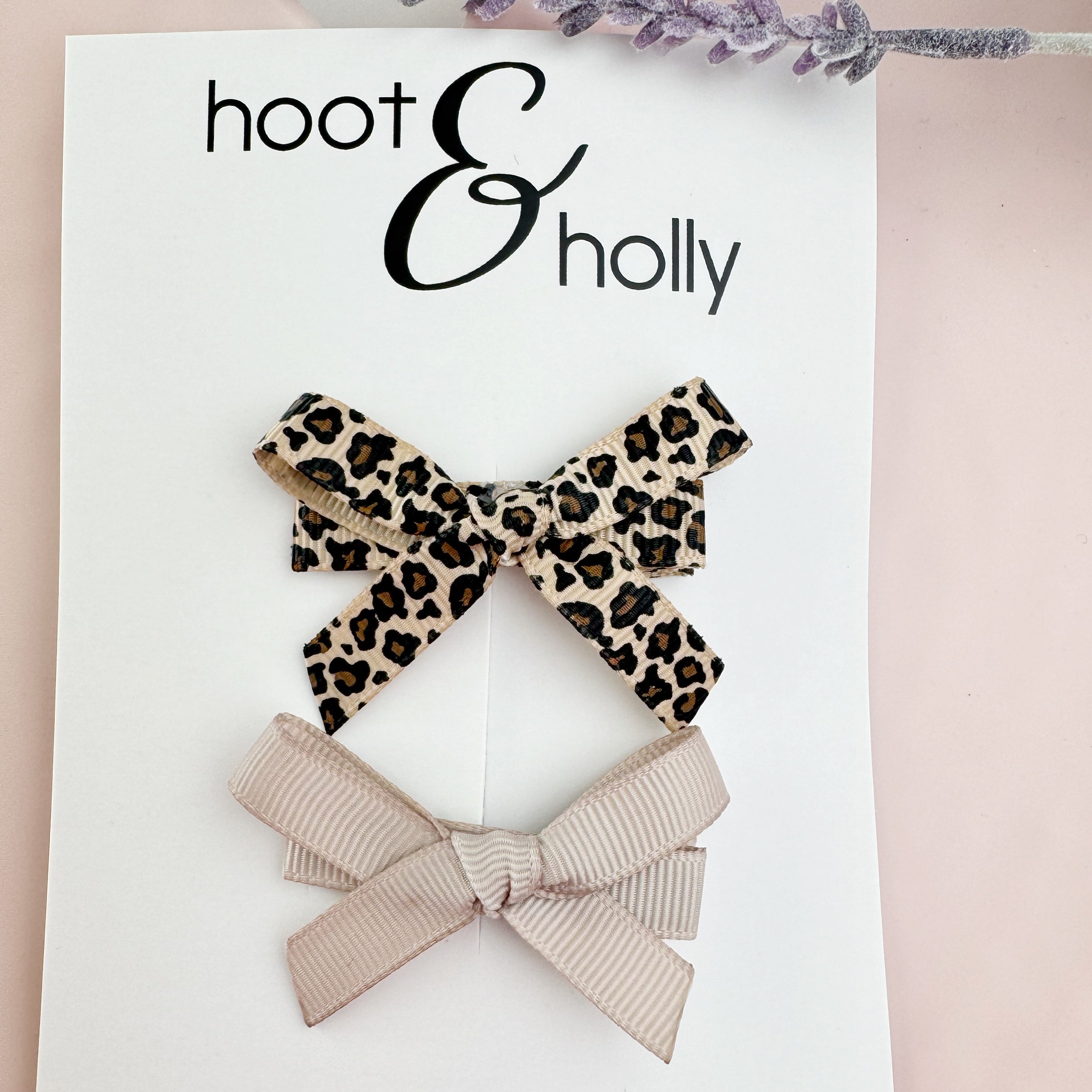 Petite Bows Set - Leopard Print
