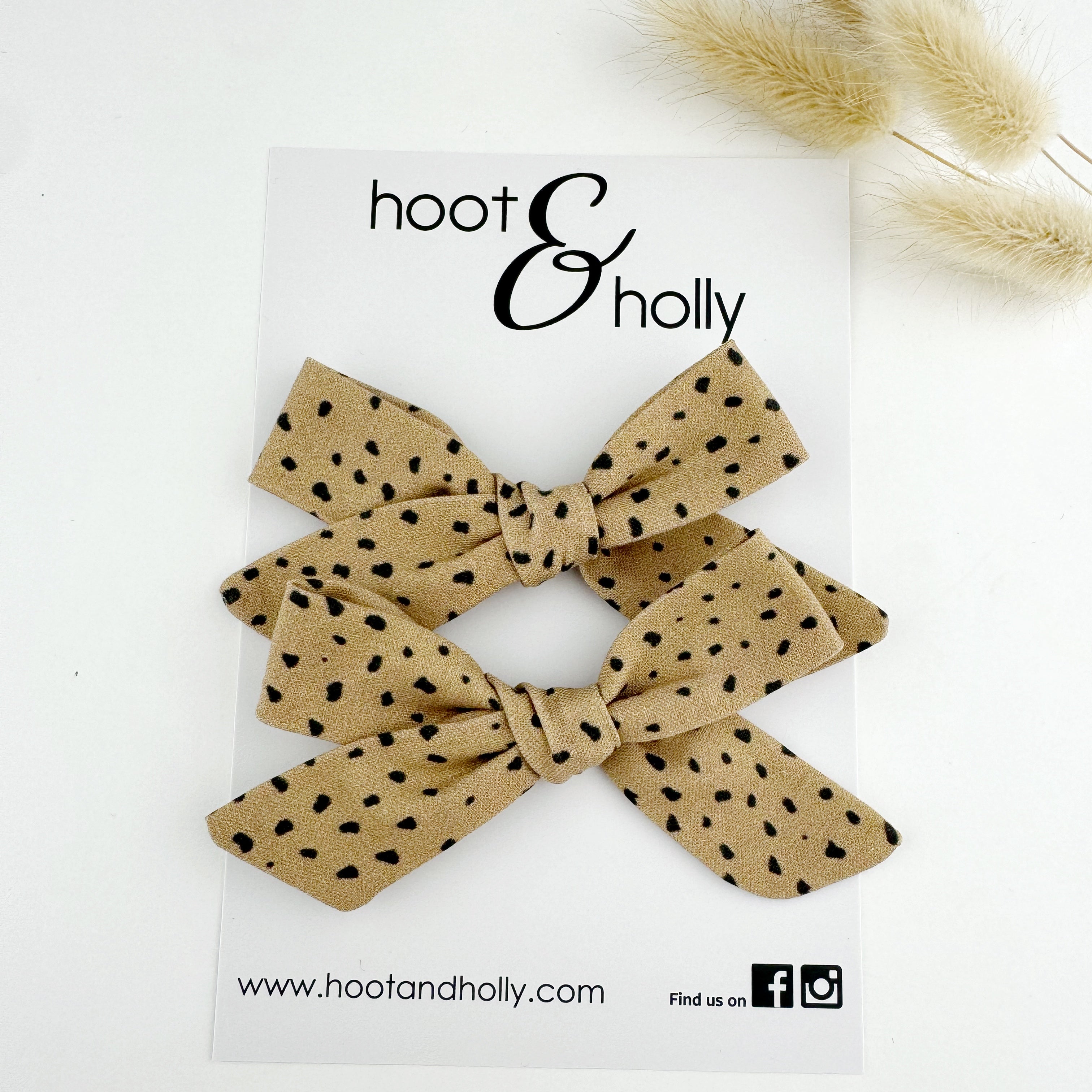 Pigtail hair bow set, Neutral pigtail hair bow set