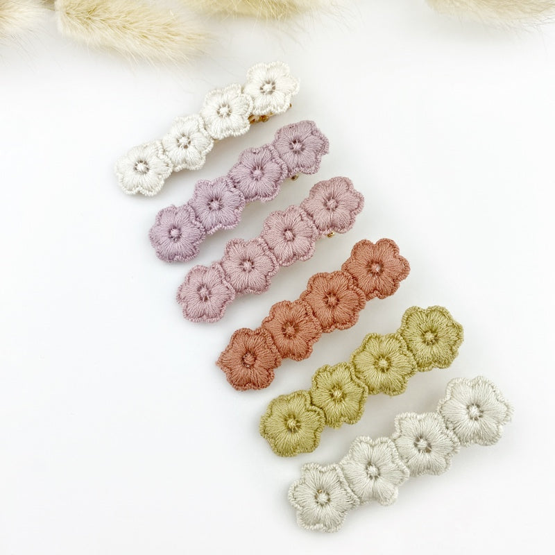 Long Bar Floral Clips