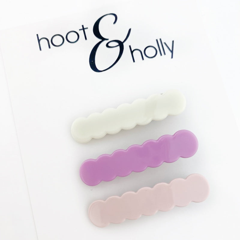 Scalloped Bar Clips - Pastel Singles
