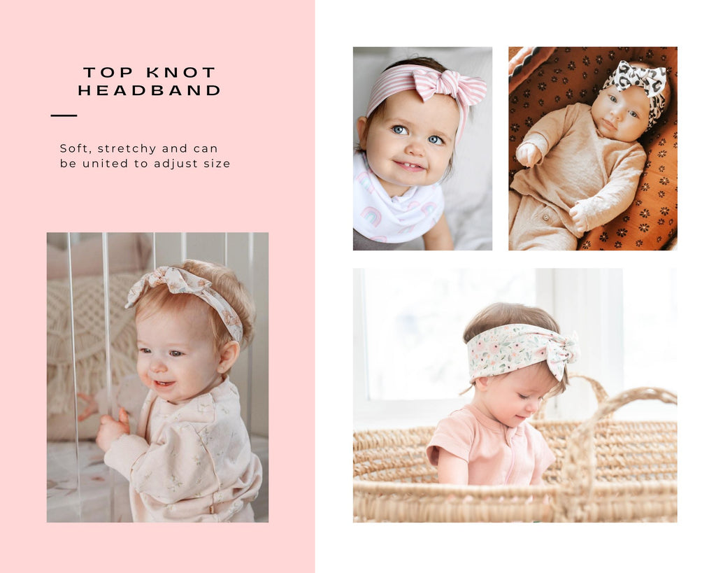 Top Knot Headband - Watercolour Floral - Newborn to Adult