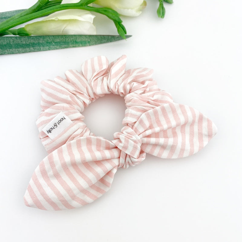 Knot Scrunchies - Pink Stripe - Regular and Mini