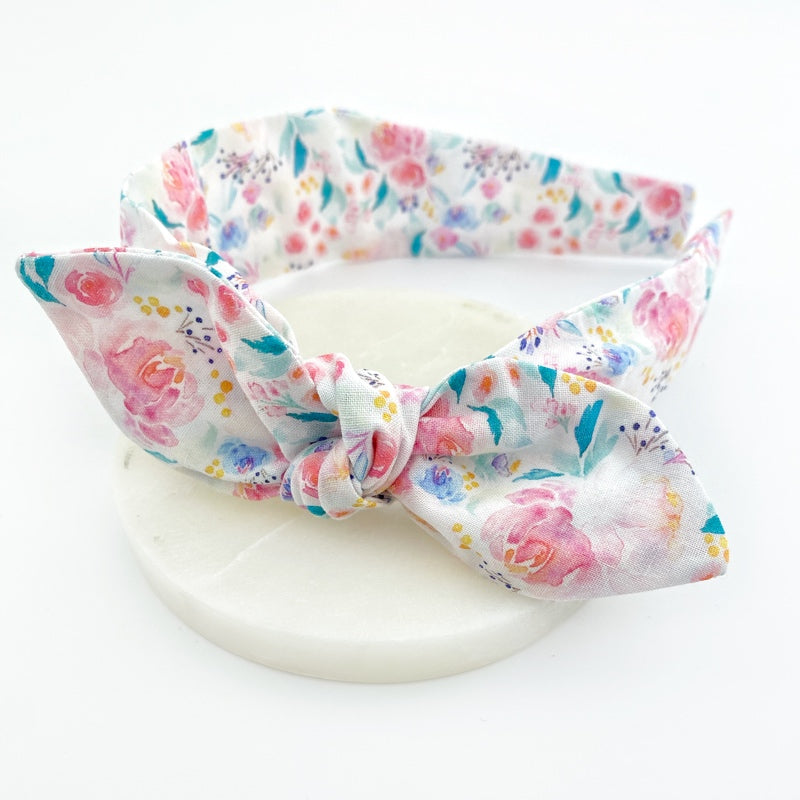 Knot Bow Headband - Watercolour Floral