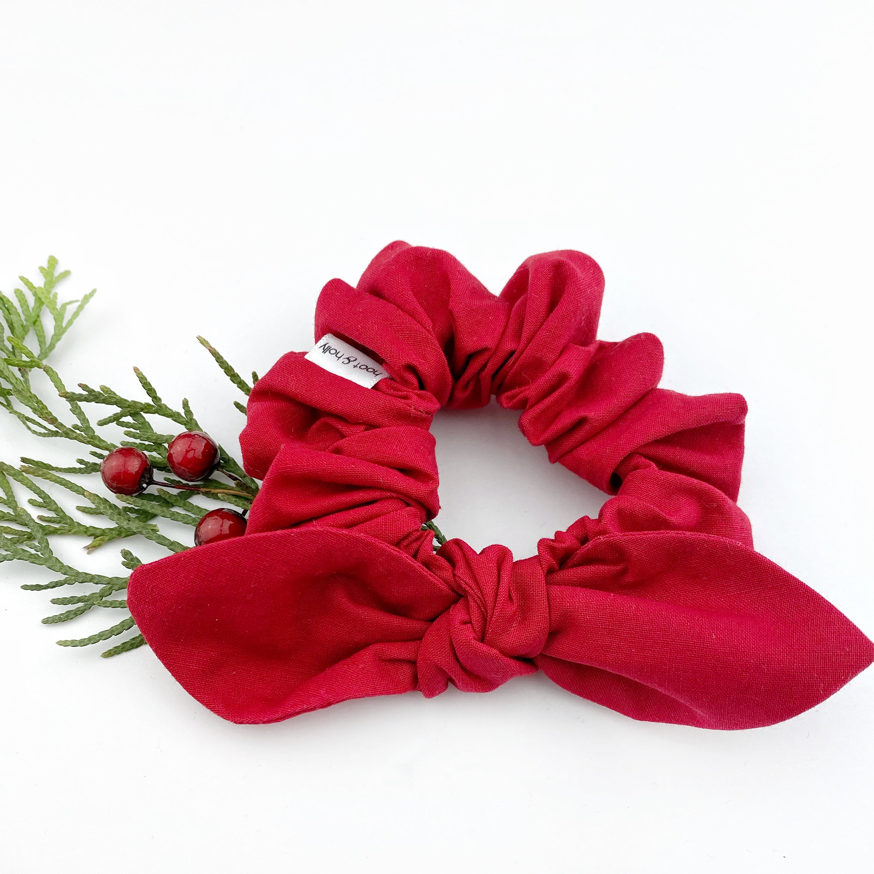 Knot Scrunchies - Solid Red - Regular and Mini