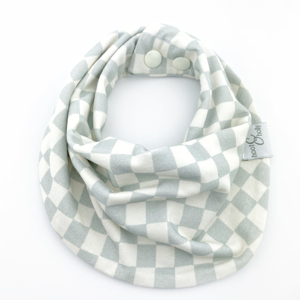 Drool Scarf - Pale Blue Checkers