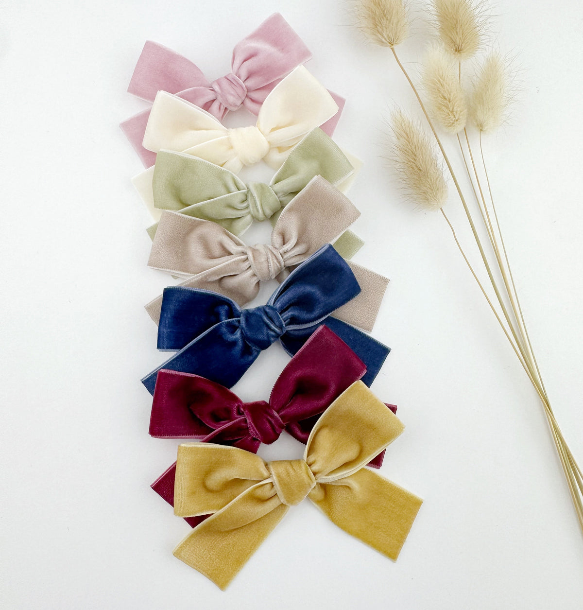 Velvet hair bows, velvet hand tied Girls hair bow, velvet hair bow on baby headband