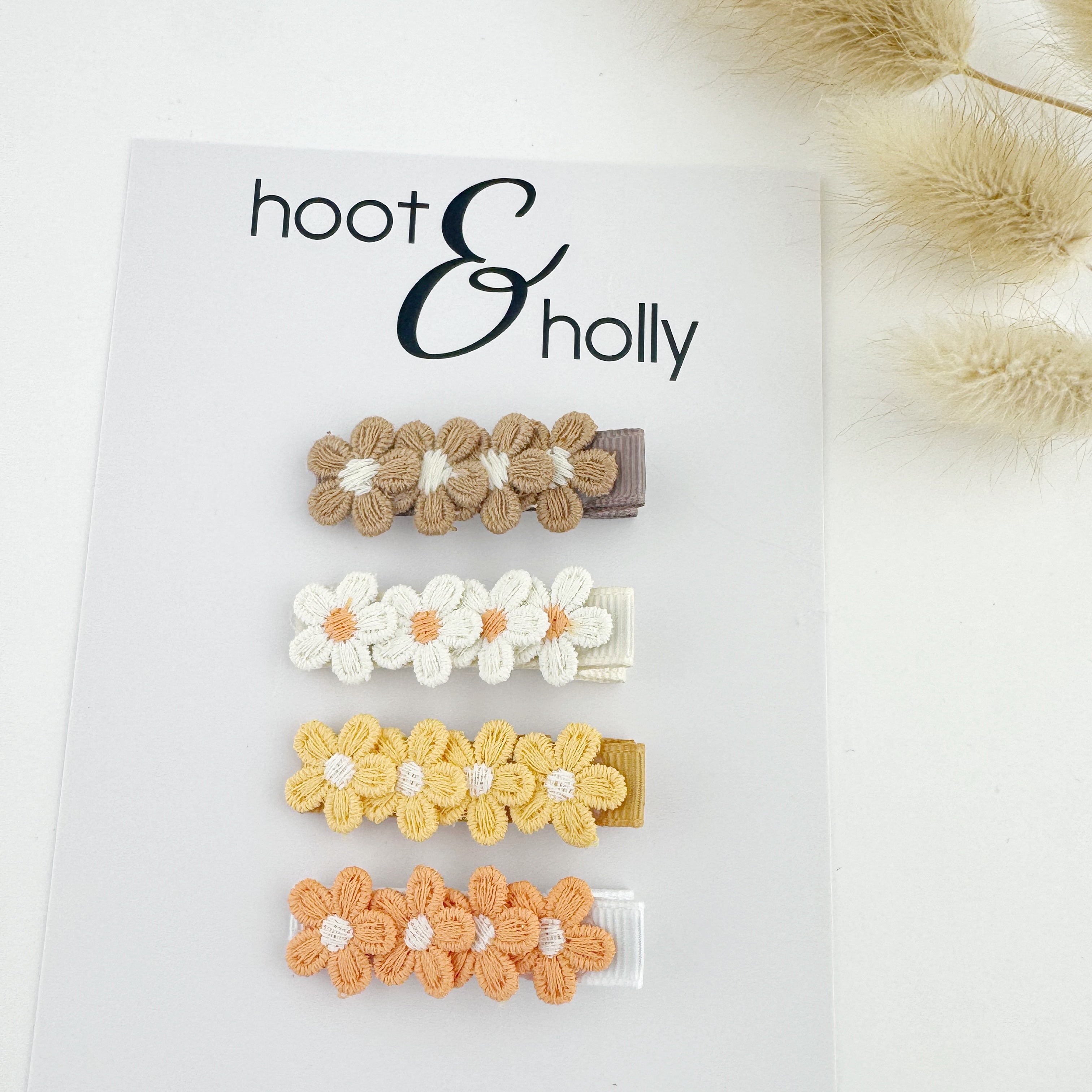 dainty flower hair clips for girls