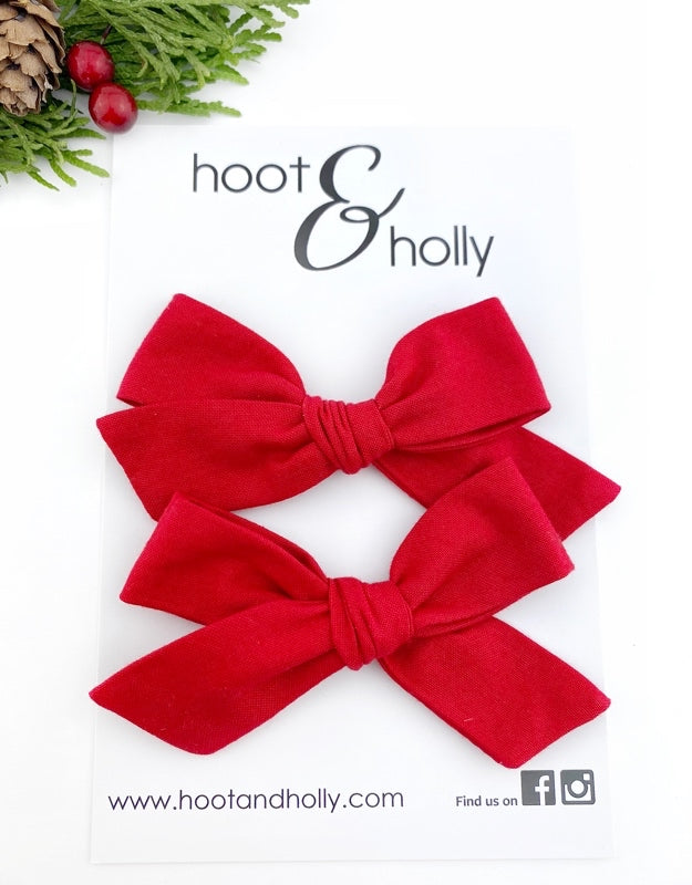 Sydney Bow - Pigtail Set - Red