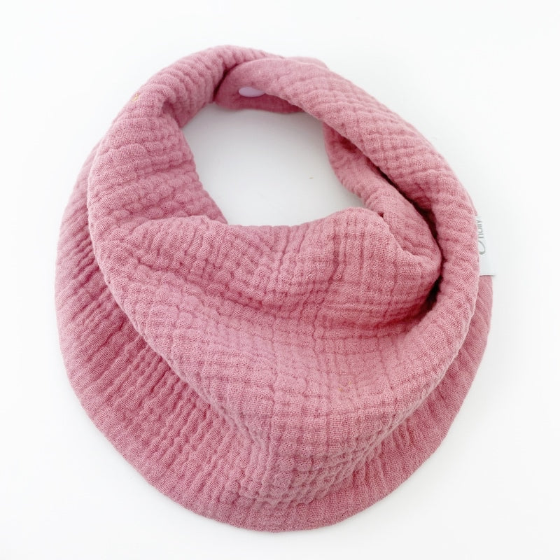 Drool Scarf - Rose - Organic Double Gauze