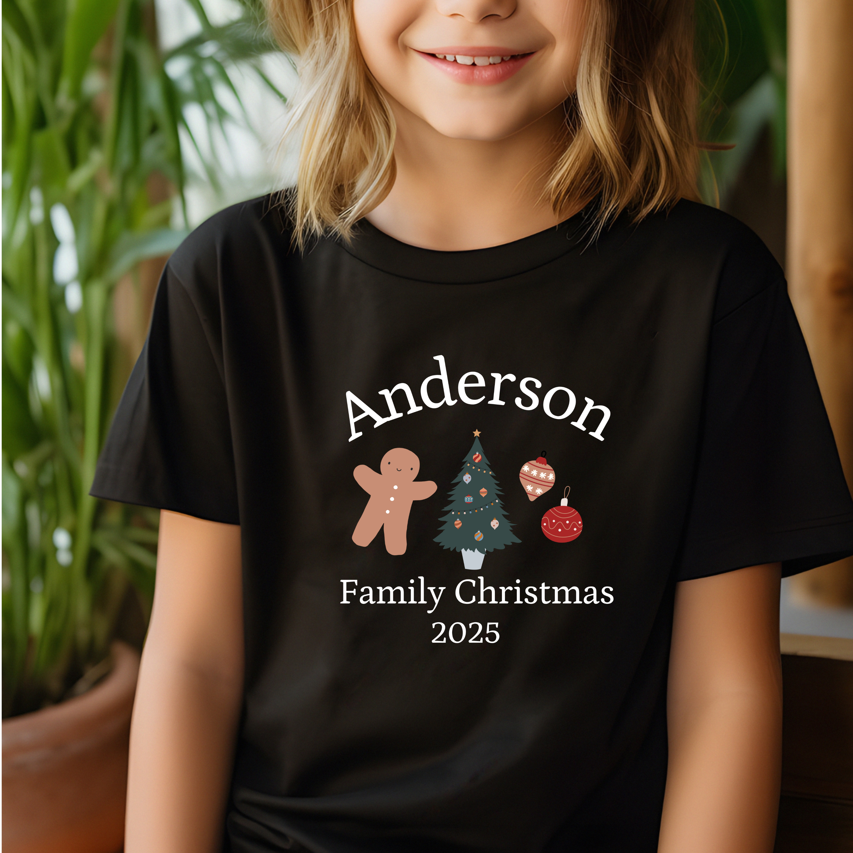 Personalized LAST NAME -  Classic Christmas - T-Shirt - Toddler to Youth