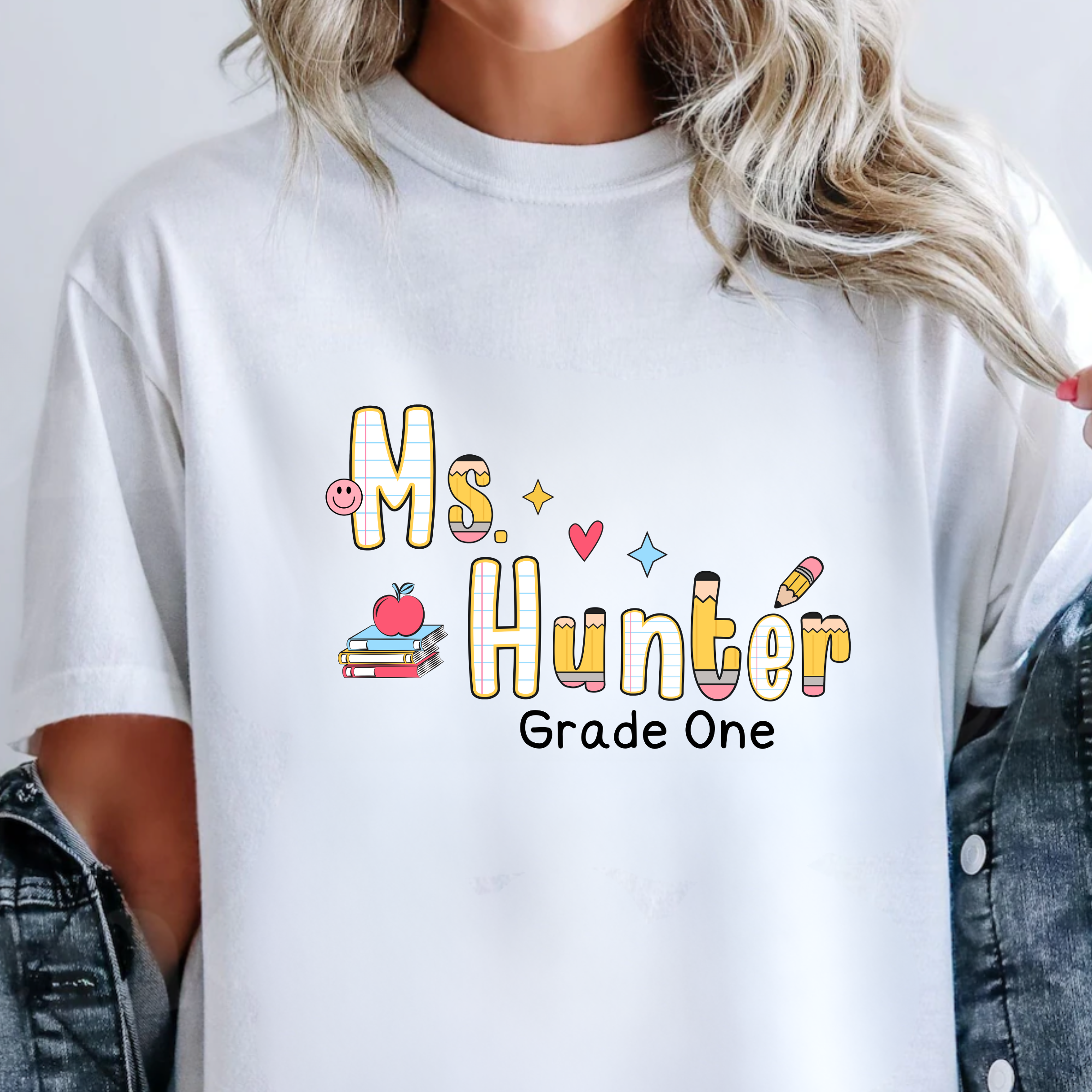 Personalized Teacher t-shirt.