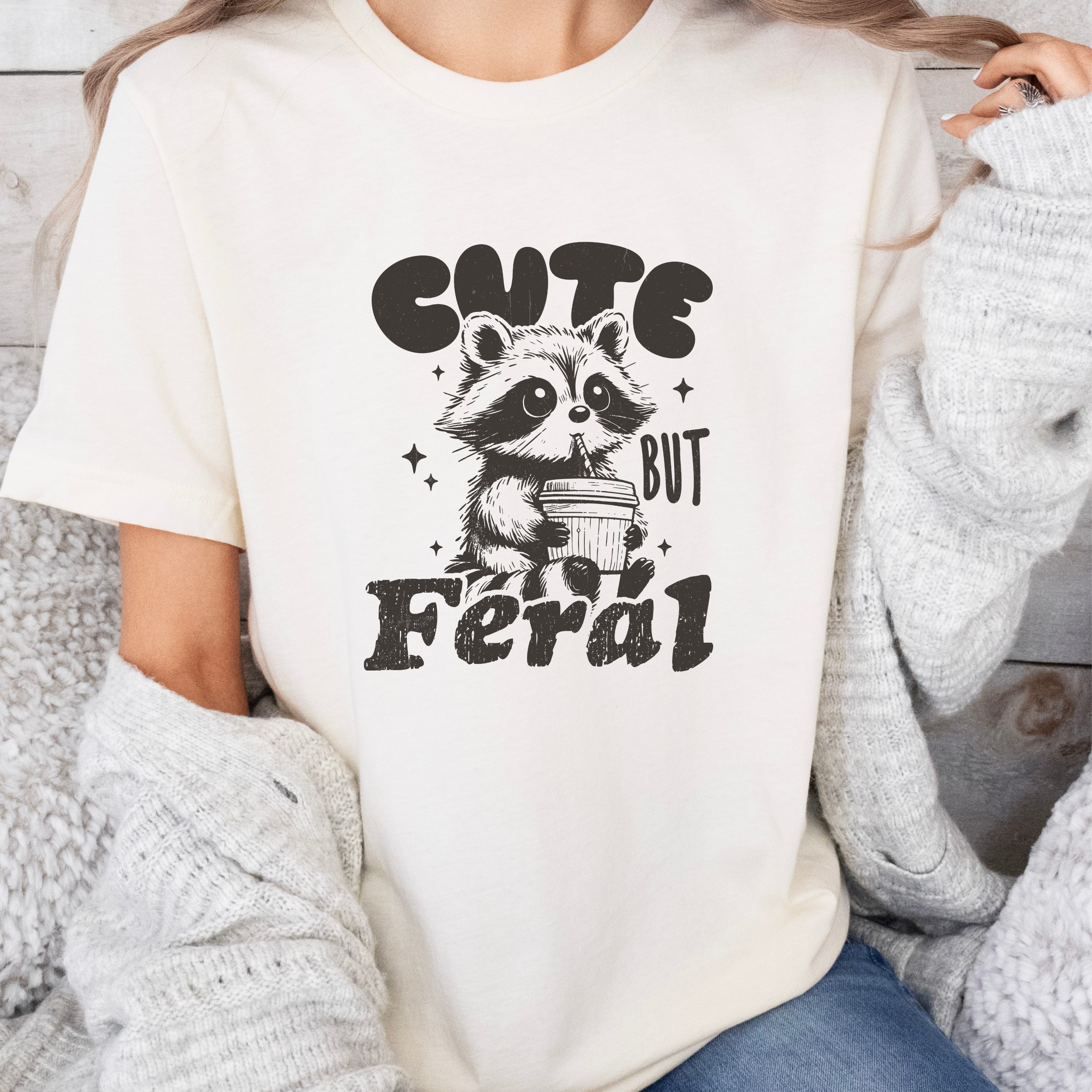 Cute But Feral -  T-Shirt  - Adult (4 colour options)