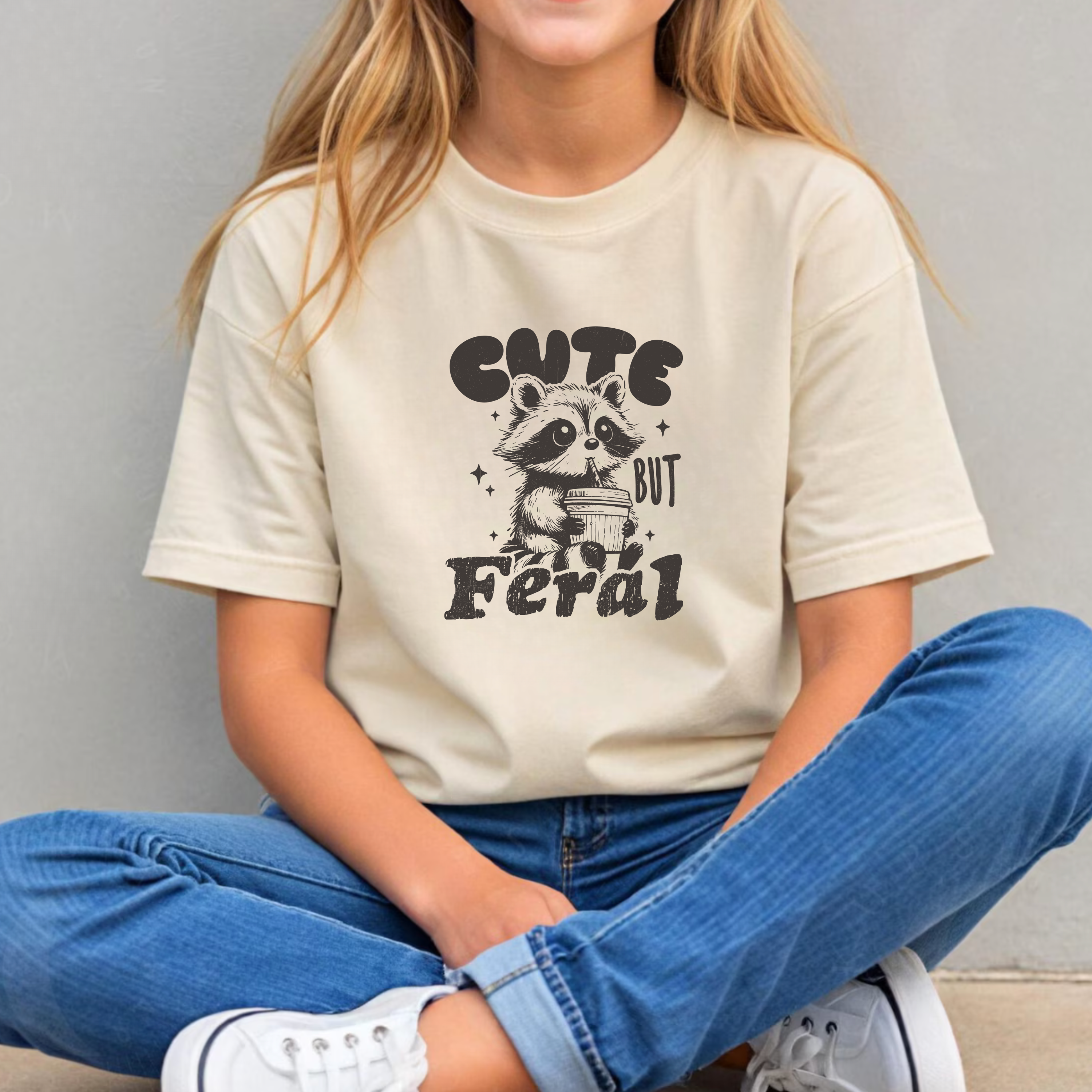 Cute But Feral - T-Shirt - Toddler to Youth (5 colour options)