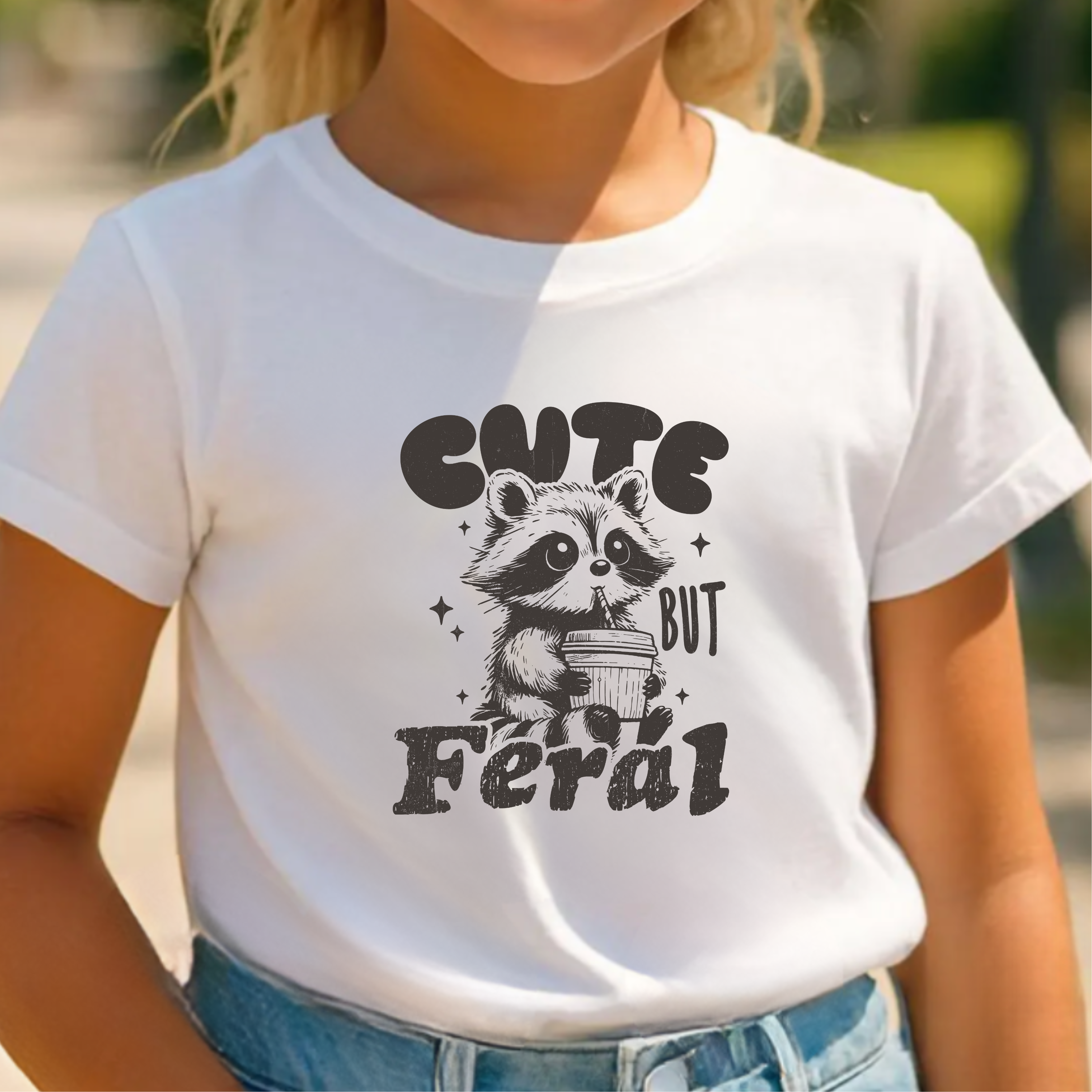 Cute But Feral - T-Shirt - Toddler to Youth (5 colour options)